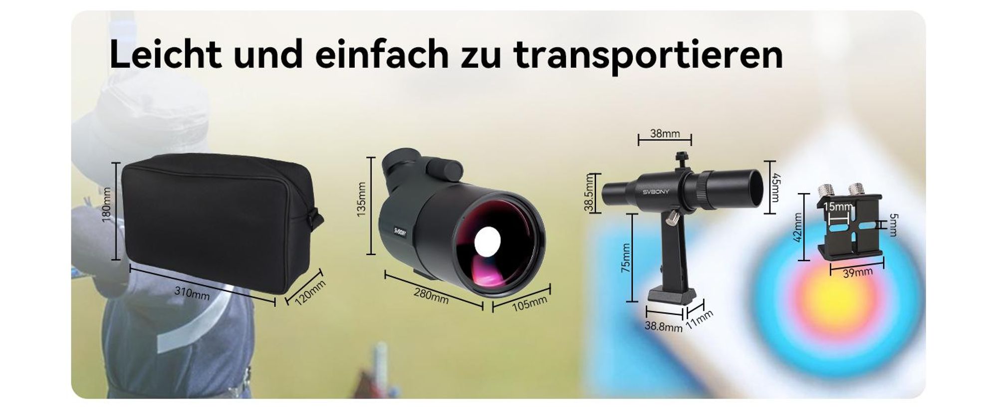 Svbony SV41Pro Mak Spektiv, 28-84X80 FMC Dual Speed Fokus, Wasserdichtes Spektive mit Stativ für Mond Stargazing Vogelbeobachtung, Mit Sucherfernrohr