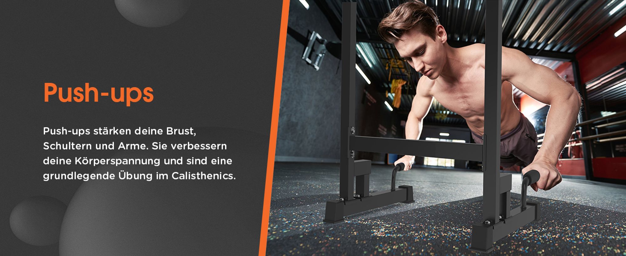 DH FitLife Dip Barren Dipständer 9-fach verstellbar (100-130cm) - Kraftstation für Zuhause, Calisthenics & Krafttraining Parallettes