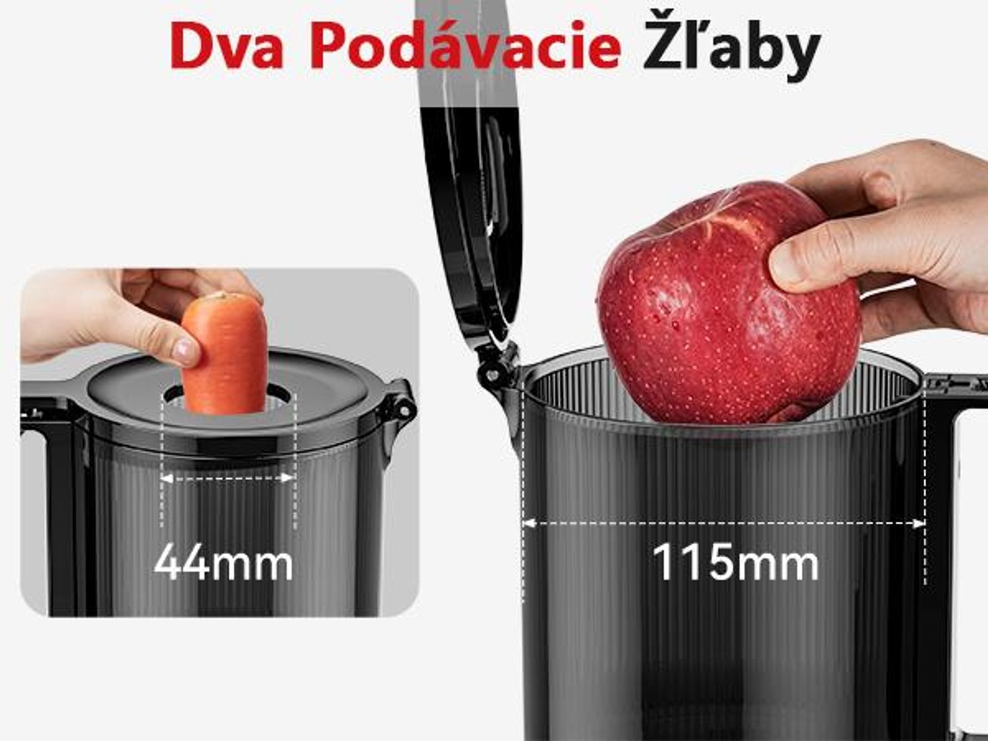LINKChef SJ-051-EU-BL Pomalý Odšťavovač - 200W Výkon 1.2L Veľká kapacita Dva podávacie tácky Ľahko sa čistí - čierna
