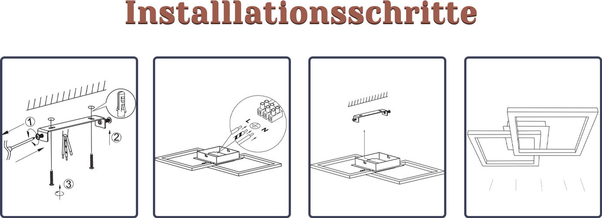 ZMH Deckenleuchten Led Deckenleuchte 24W deckenlampe Schlafzimmer Warmweiß Deckenbeleuchtung Drehbar Geometrisch für Küche Flur Büro Wohnzimmer Weiß