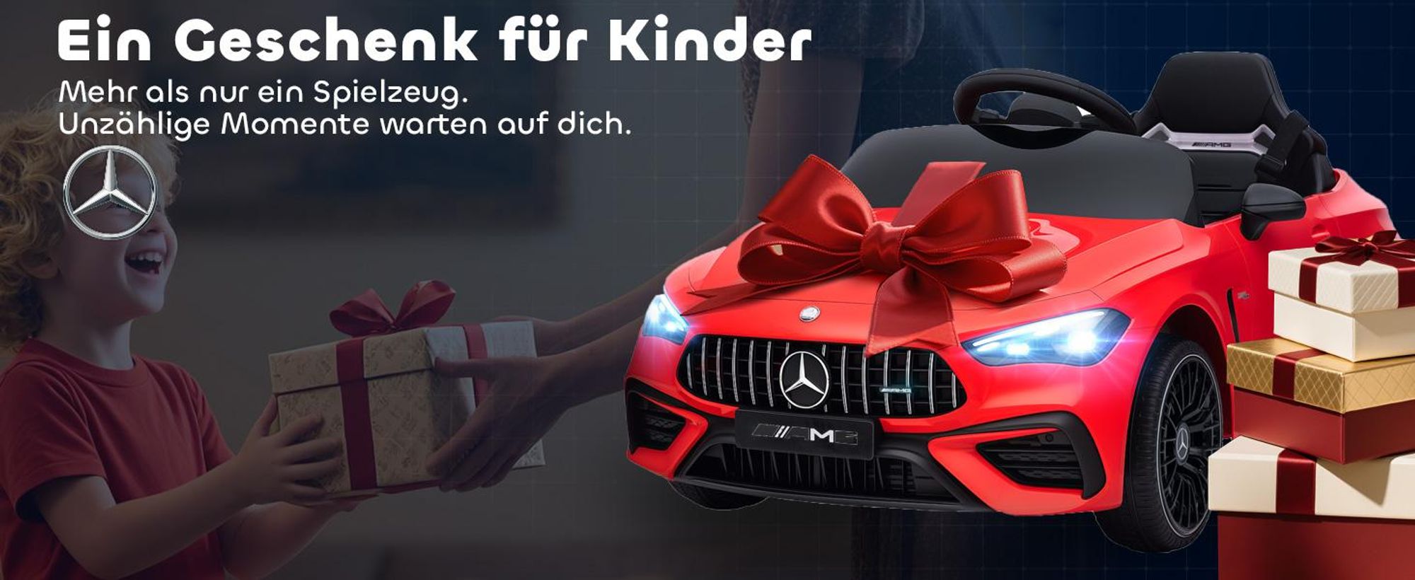 AIYAPLAY Kinder Elektroauto 2x12V Kinderauto mit Musik, MP3, Sanftem Start/Stopp