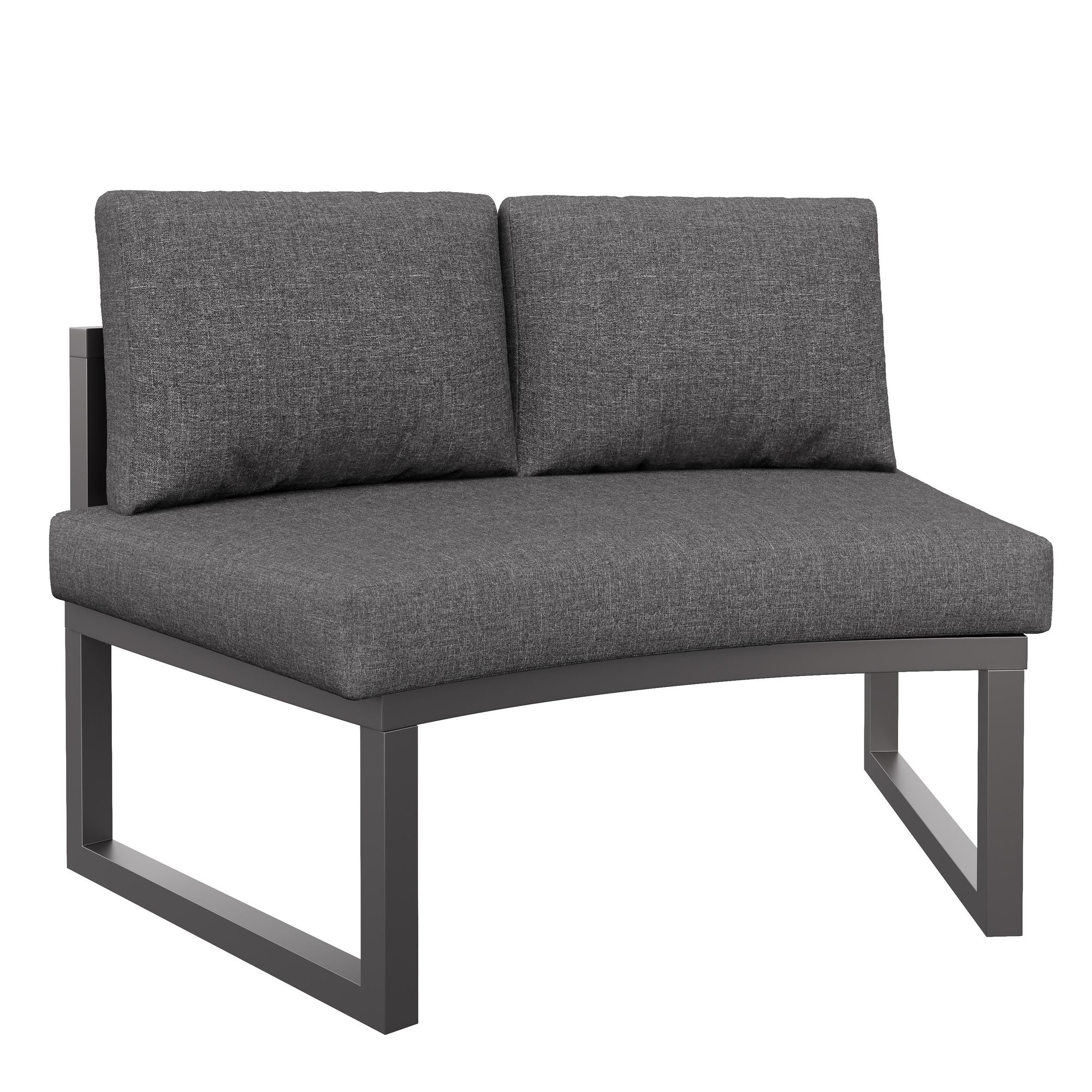 Flieks Gartenmöbel-Set 7-tlg., Gartenlounge-Set mit 4 Ecksofas und 3 Tischen, Sitzgruppe Balkonmöbelset für 4-6 Personen, Sofagarnitur Grau