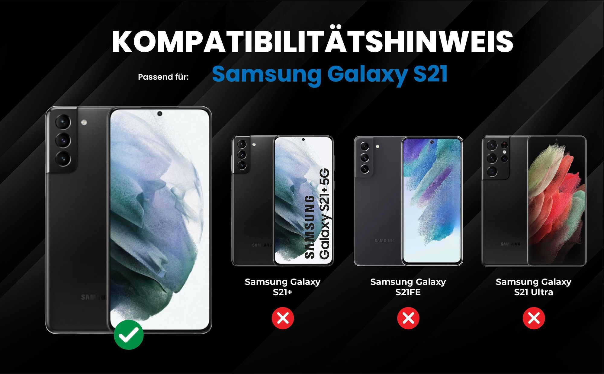 Kompatibilitätshinweise Hülle für Samsung Galaxy S21