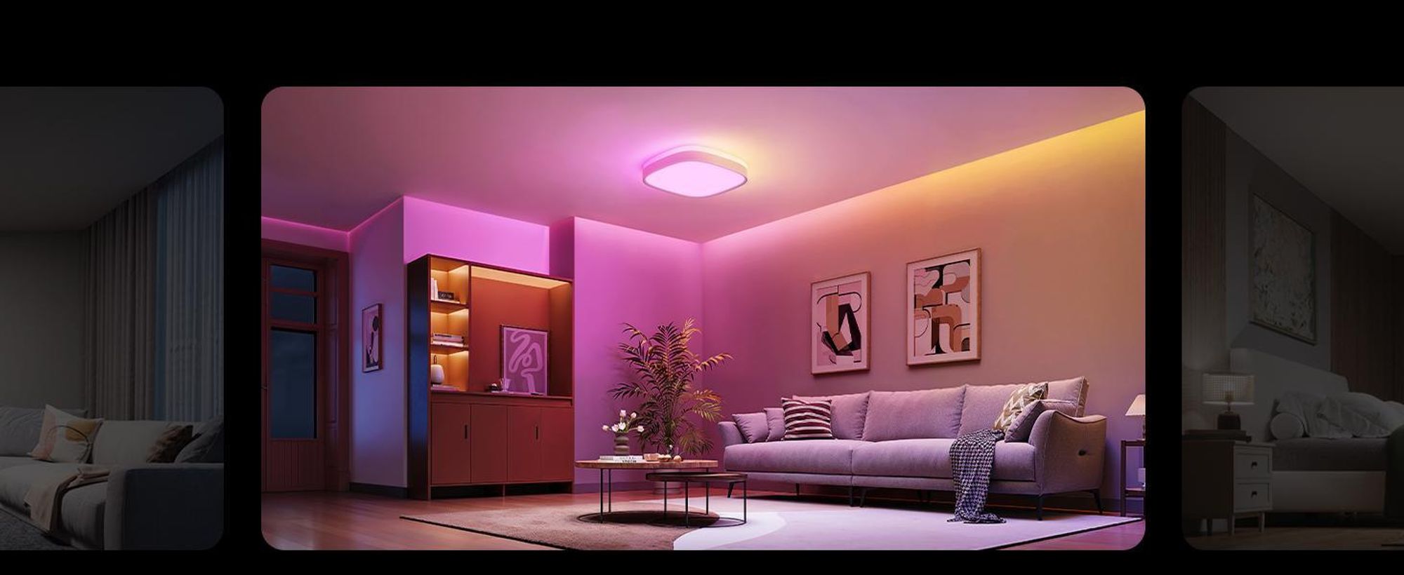 Govee Deckenlampe RGBIC Smart, 2400LM Deckenlampe Schlafzimmer mit 16 Millionen DIY Farben