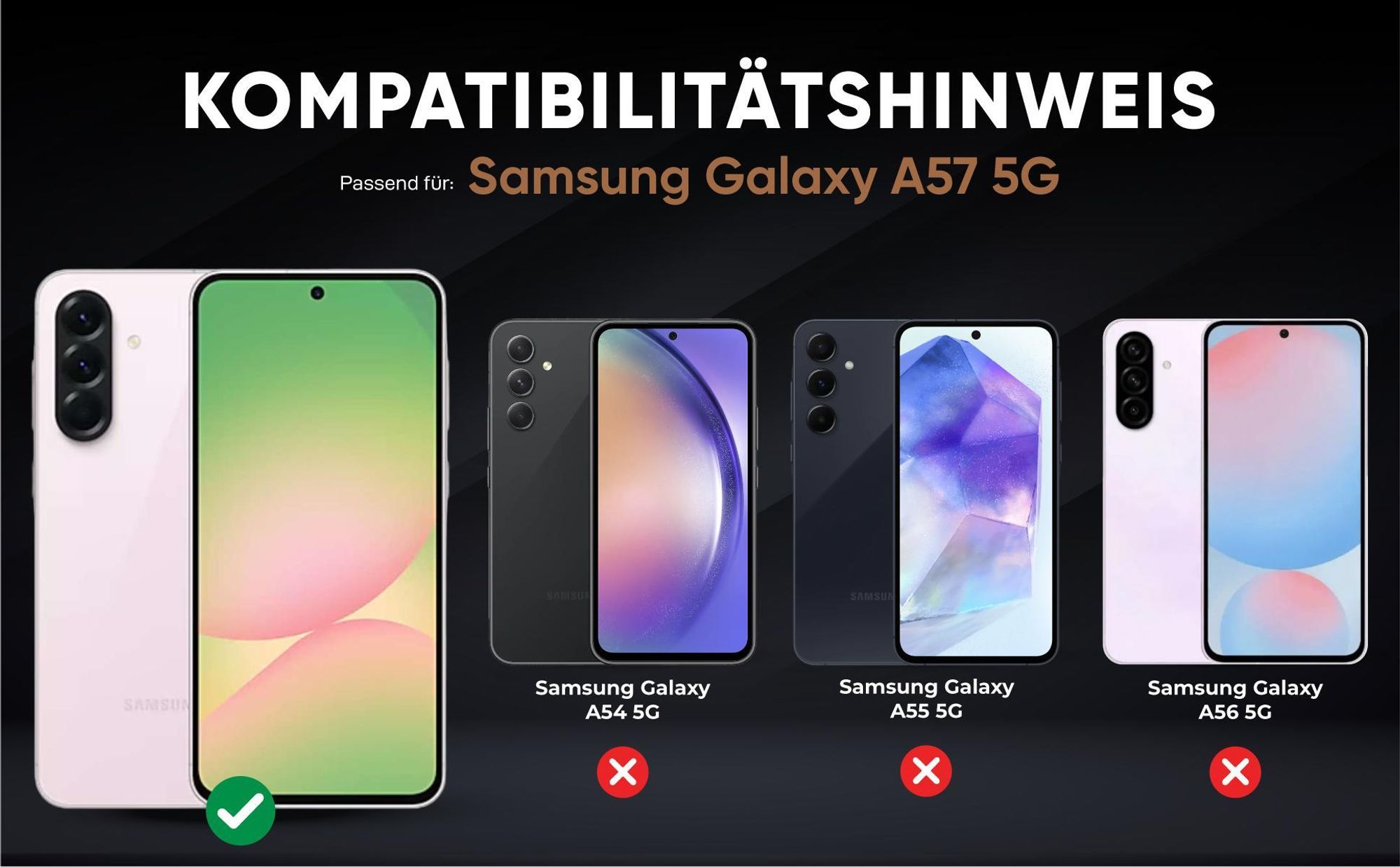 Kompatibilitätshinweise Hülle für Samsung Galaxy A57 5G