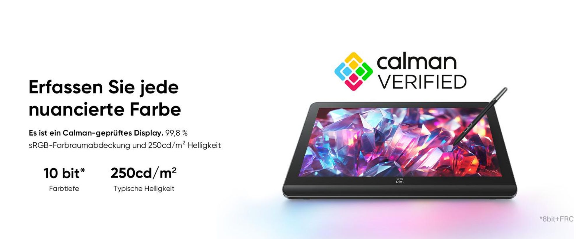 XPPen Artist Pro 19 (Gen 2), Verkabelt & Kabellos, 5080 lpi, 409 x 230 mm, USB/Bluetooth, 1 cm, Stift, Berührung
