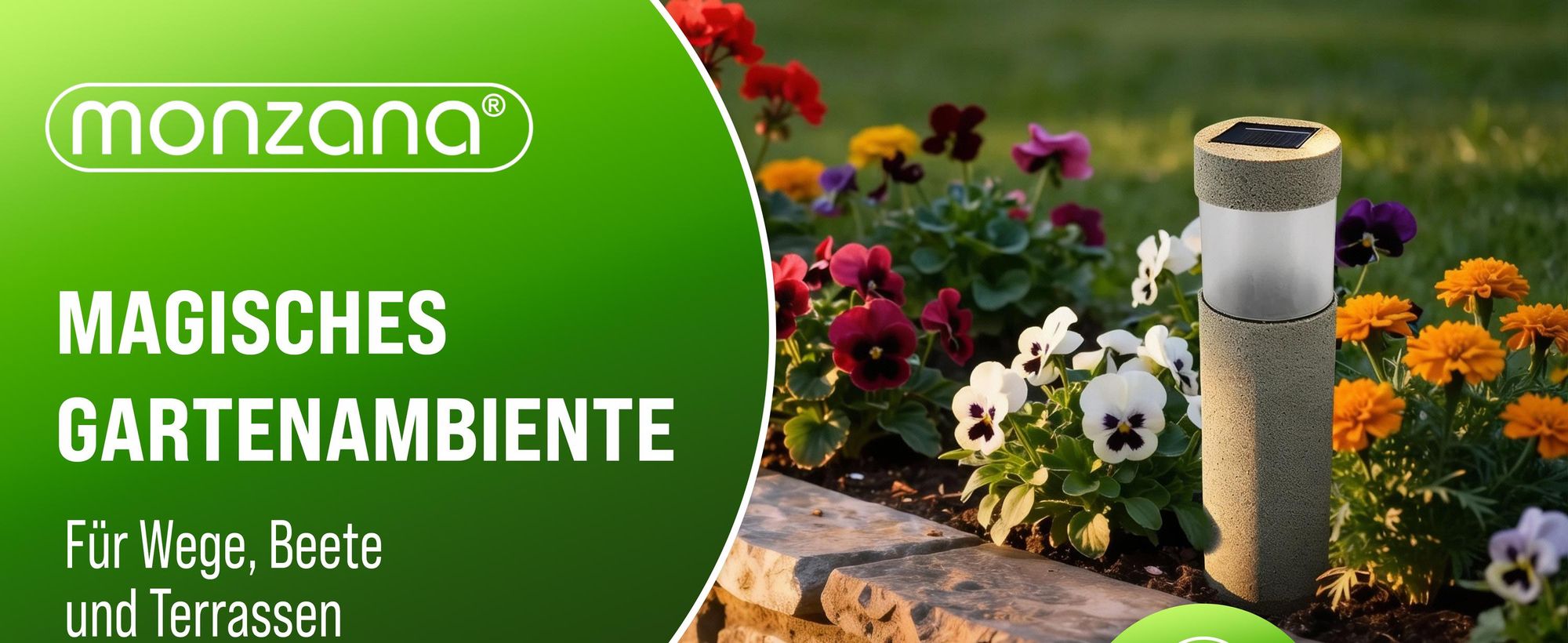 MONZANA® LED Solarlampe Außen 4er Set Wetterfest IP44 Erdspieß Solar Gartenleuchte Solarleuchte Wegeleuchte Garten Balkon