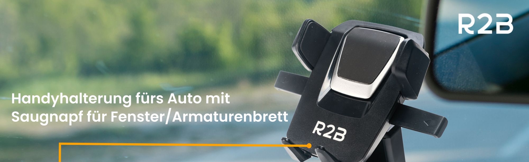 R2B Handyhalterung Saugnapf - Handy Halterung Auto, Universal Handyhalter, Für Fenster und Armaturenbrett, 360-Grad-Drehfunktion