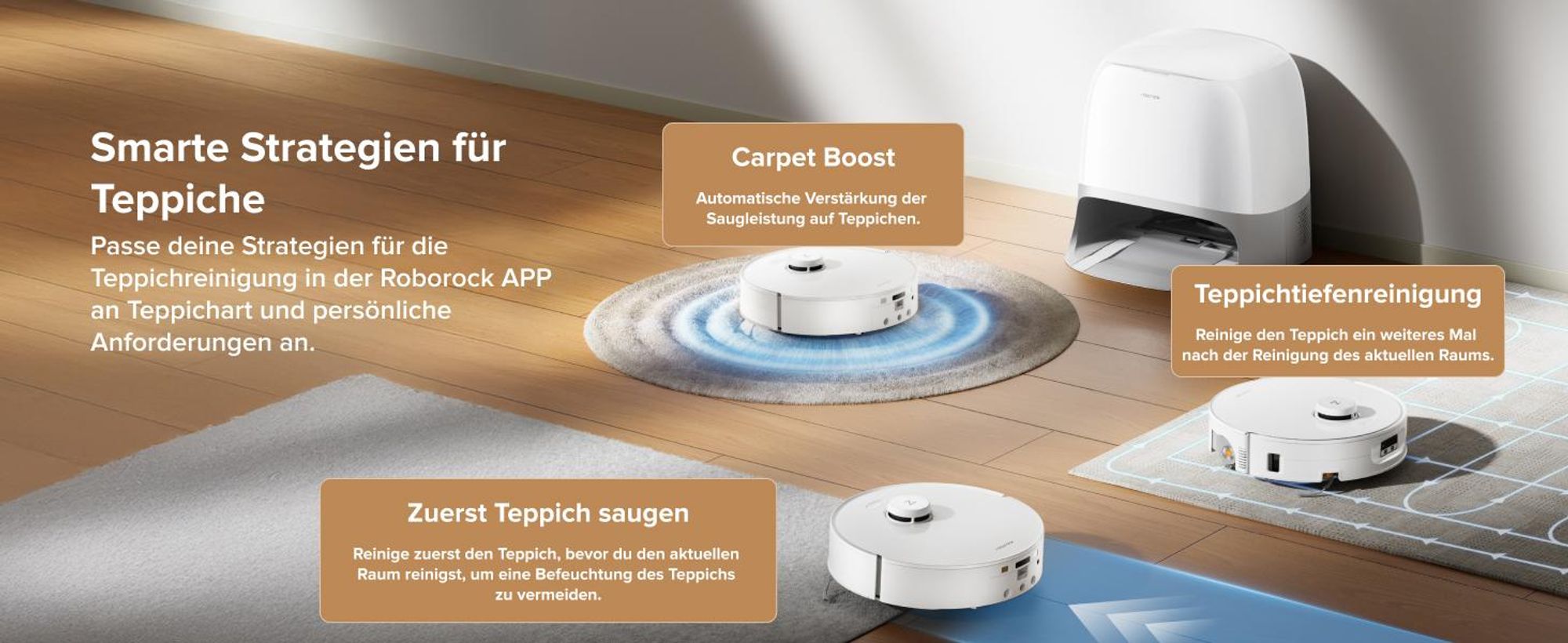 Roborock Qrevo Curv 2 Flow Staubsauger Roboter mit Wischfunktion, SpiraFlow-Wischwalze mit Selbstreinigung, 20.000 Pa, 75 °C Heißwasser-Moppwäsche