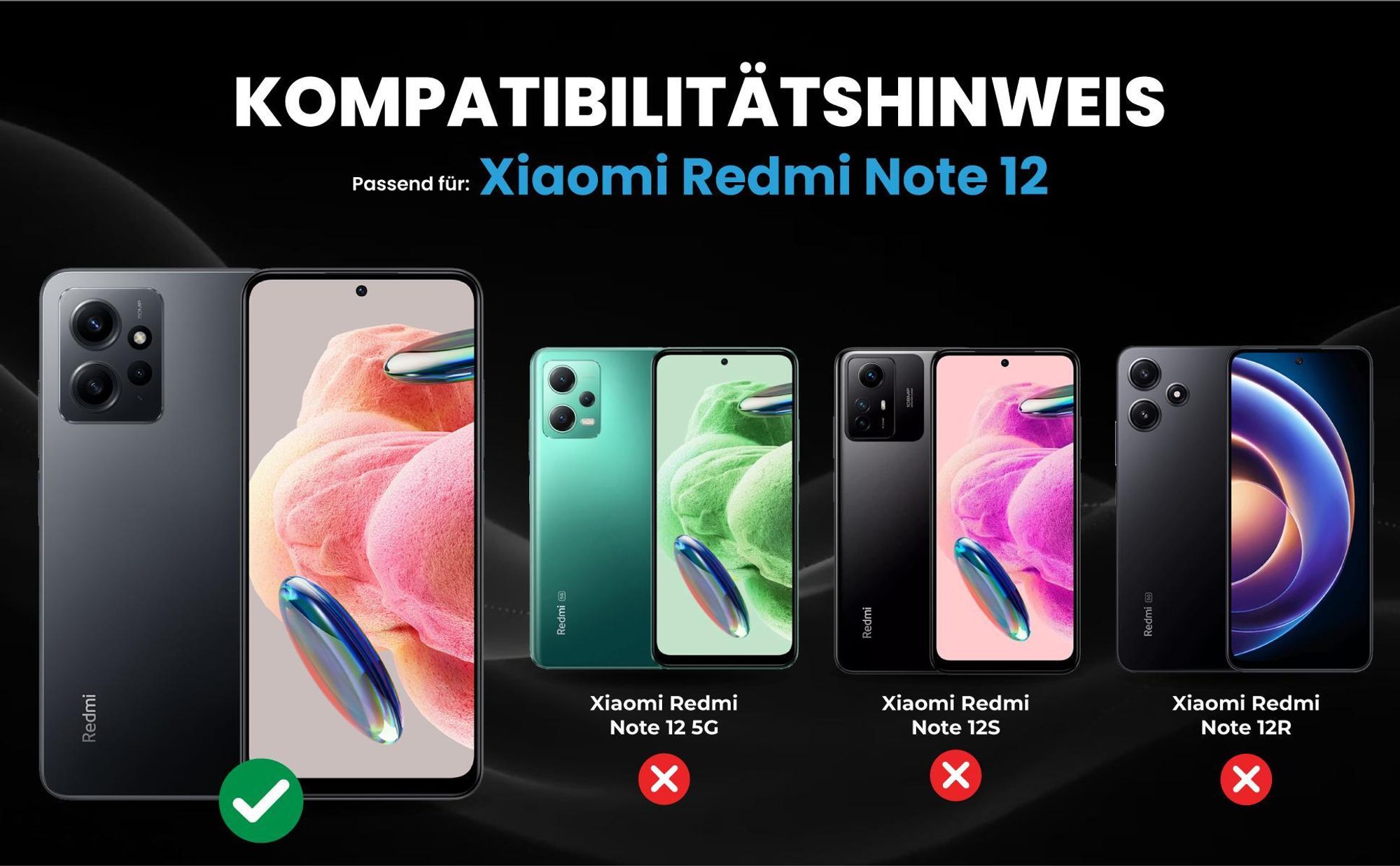 Kompatibilitätshinweise Hülle für Xiaomi Redmi Note 12