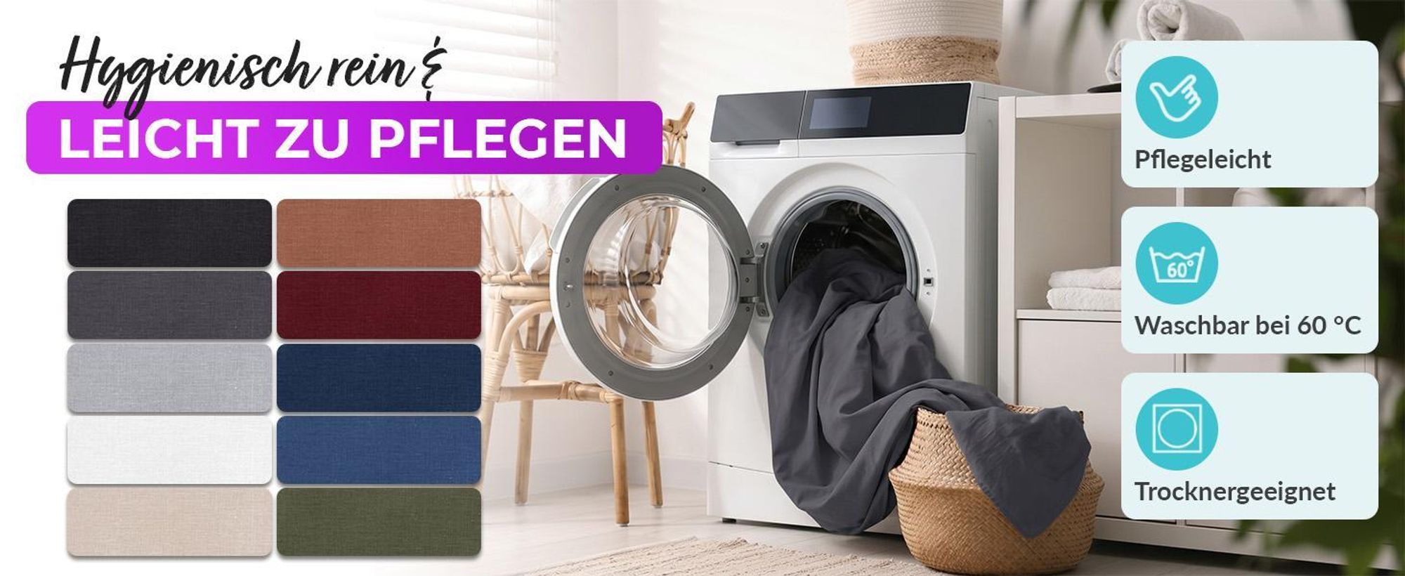 EllaTex Renforcé Bettwäsche 200x200 + 2x 80x80 cm Baumwolle – 3 teiliges Bettwäsche Set, Farbe: Creme