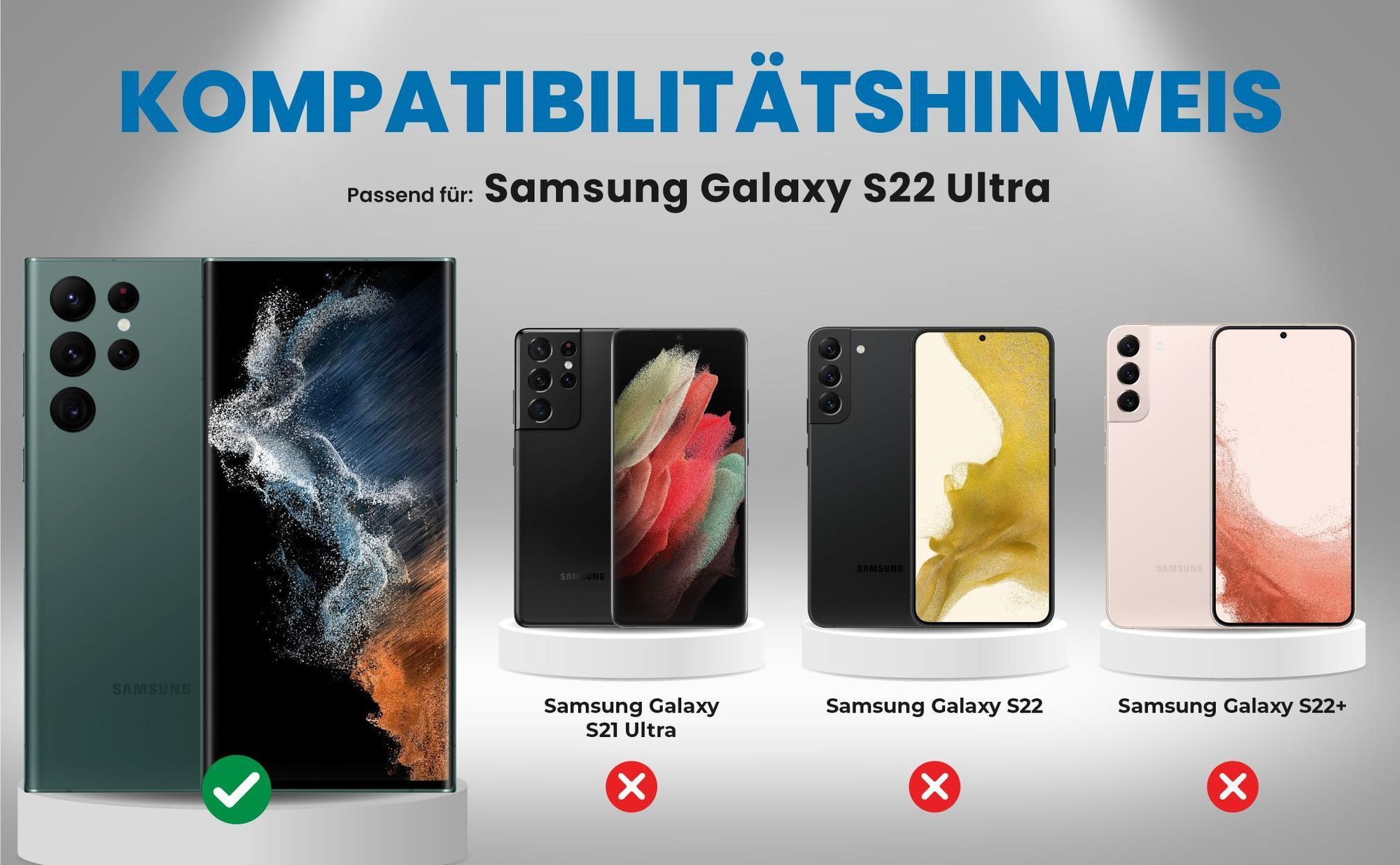 Kompatibilitätshinweise Hülle für Samsung Galaxy S22 Ultra
