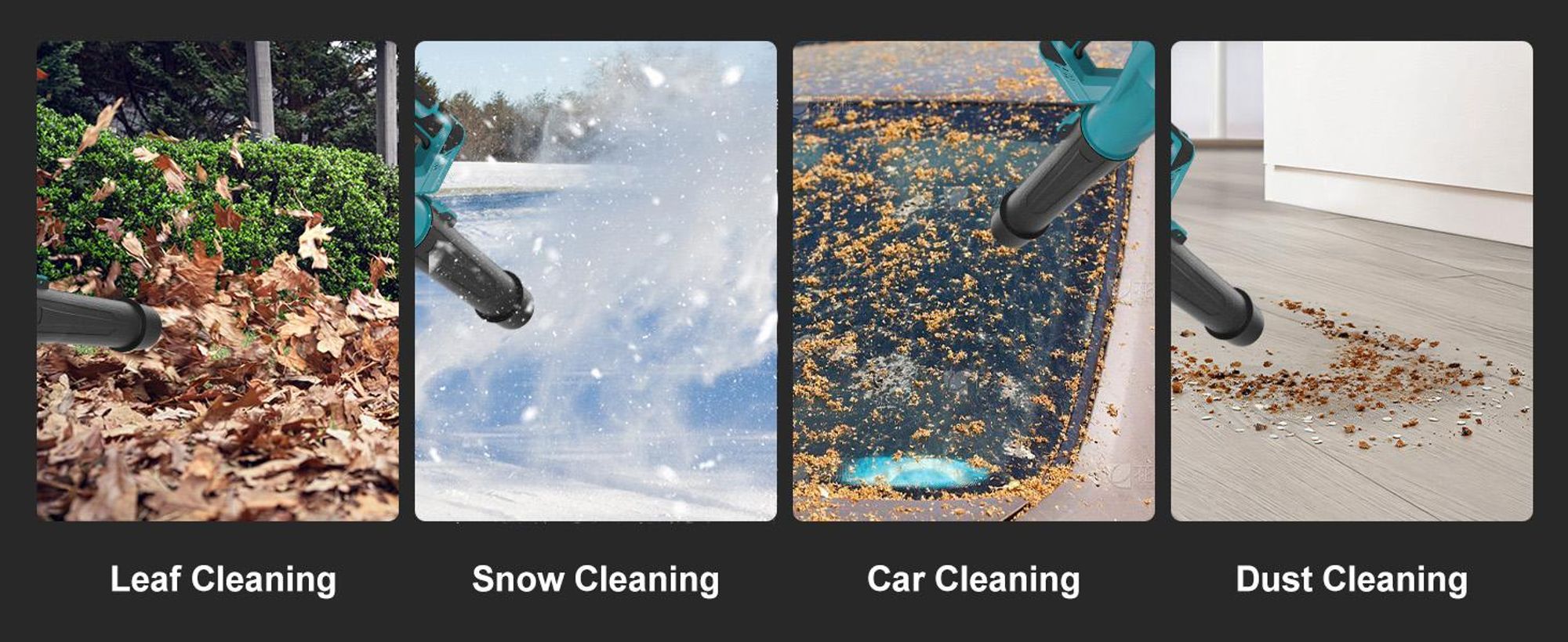 Akku Laubbläser – Bürstenloser Motor für Winterdienst & Garten, 6 Geschwindigkeiten, mit 2x 4,0Ah Akku und Ladegerät, für Schnee, Laub & Auto, Garten