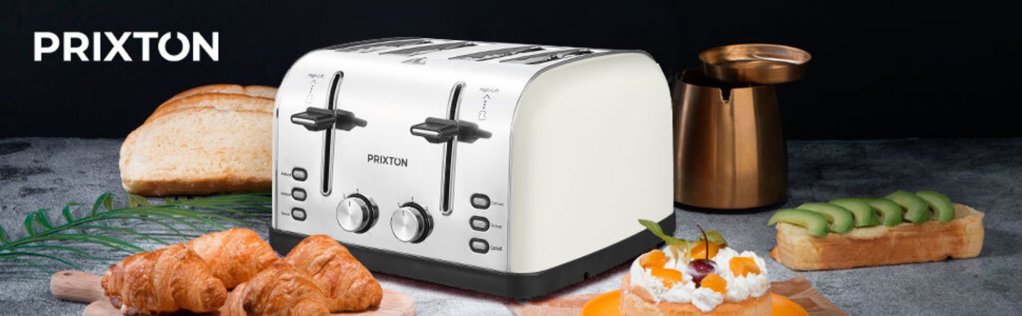 PRIXTON Bianca Toaster | 4 Toasts, 1900 W
