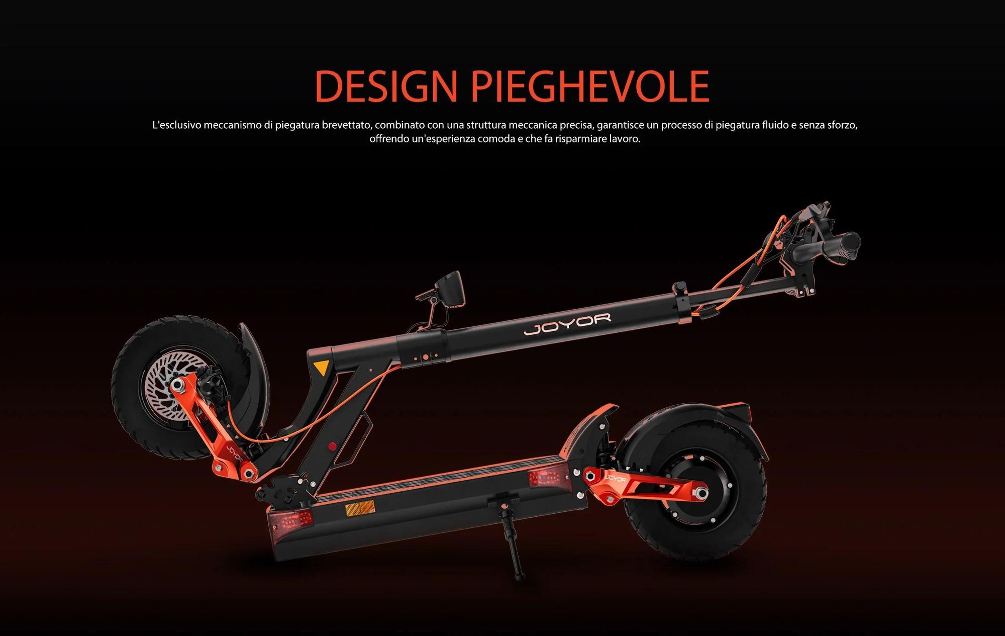 JOYOR T6 Pieghevole Monopattino Elettrico - 600W Motor 48V18AH Batteria Pneumatici da 10 Pollici Freni a Disco - Nero