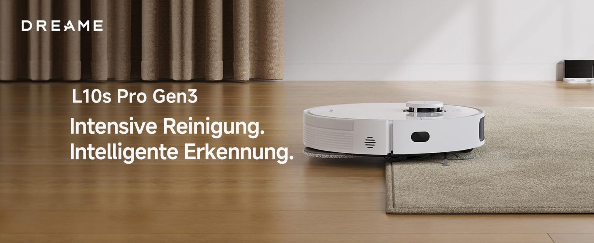 Dreame L10s Pro Gen3 Roboter Saugroboter Mit Wischfunktion,13000Pa Saugleistung,Intelligentes DuoScrub-Mop,7mm Auto-Lift,Teppichreinigung,5200mAh,Weiß