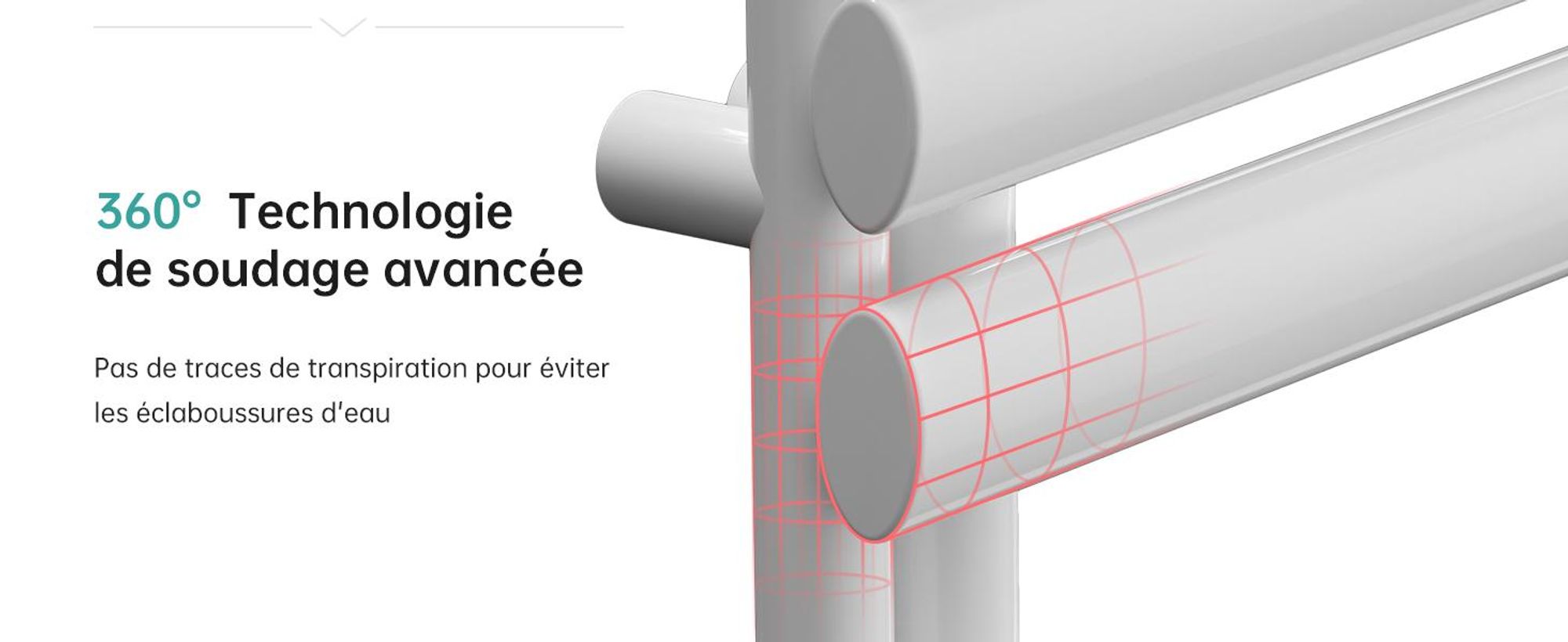 EMKE Radiateur de salle de bain tubulaire Tubes ovales Sèche-serviettes Chauffe-serviettes vertical Raccord latéral pour eau Blanc 143×40cm 484W sans thermoplongeur