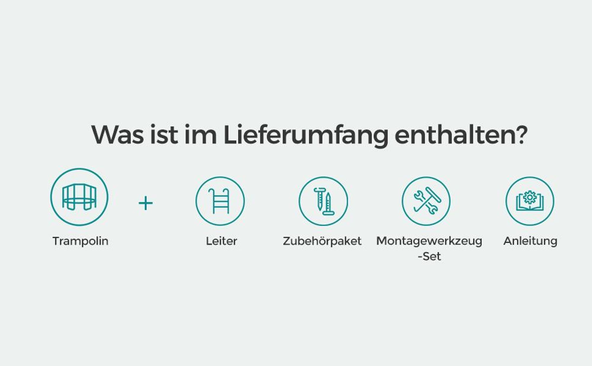 SONGMICS Trampolin rundes Gartentrampolin mit Sicherheitsnetz und Leiter, gepolstertes Gestell, für Kinder und Erwachsene