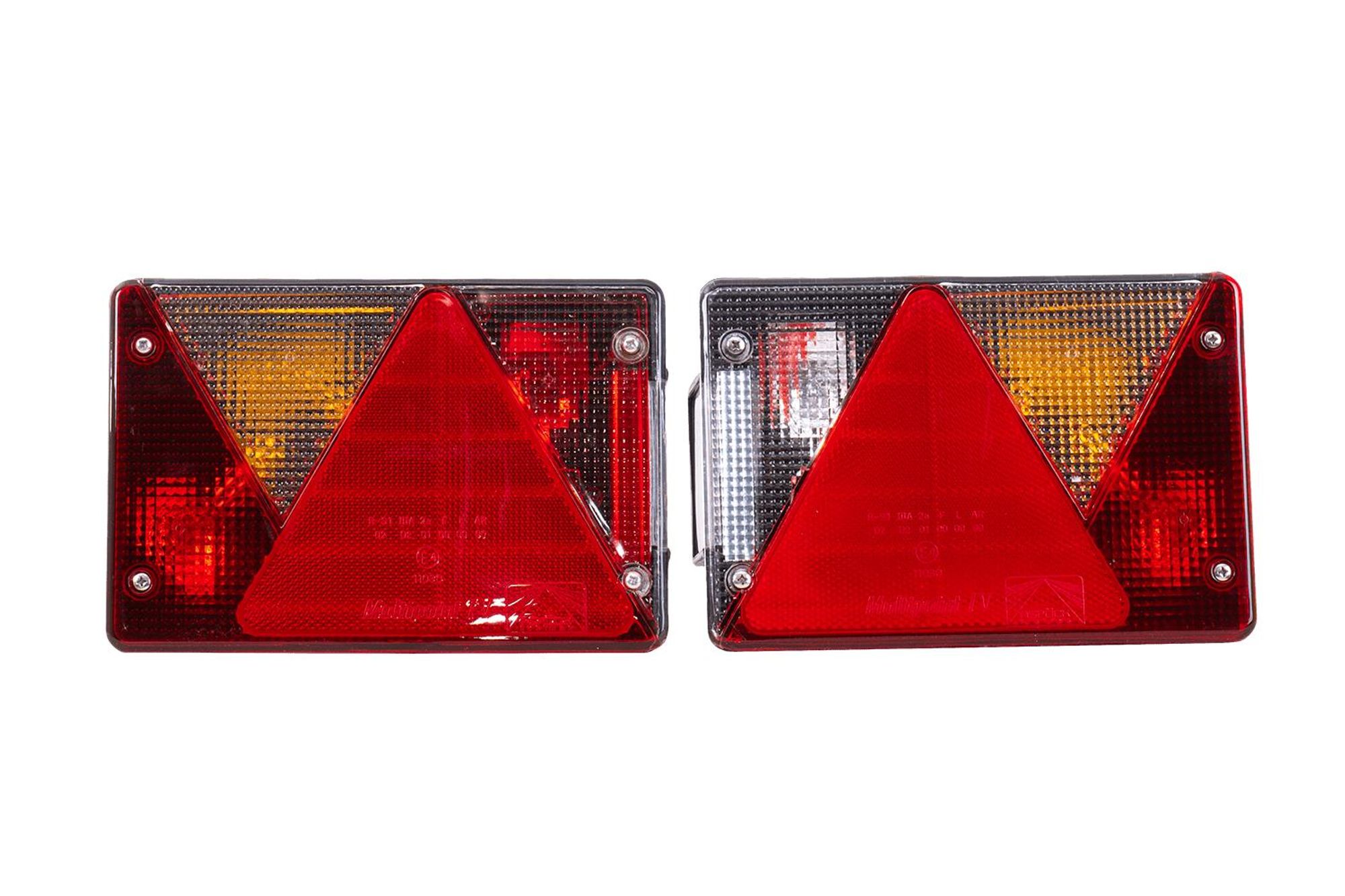 ASPÖCK Multipoint IV Rückleuchten Set links und rechts 7 Funktionen 12 V 200 x 136 x 56 mm IP64 Bajonett 5-Pin E4 ADR für Anhänger