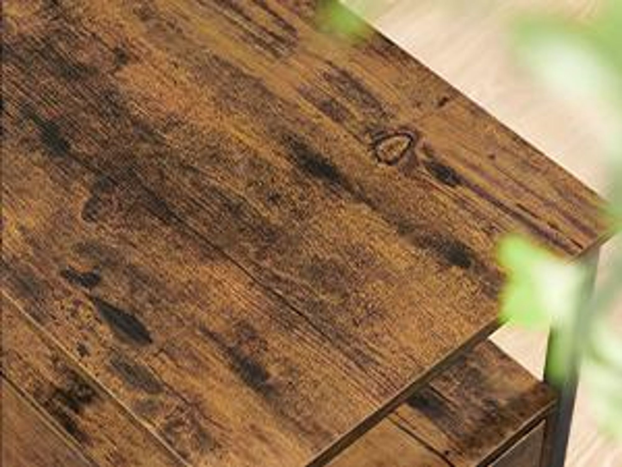 VASAGLE Beistelltisch, Nachttisch mit Steckdosenleiste, 2 Schubladen