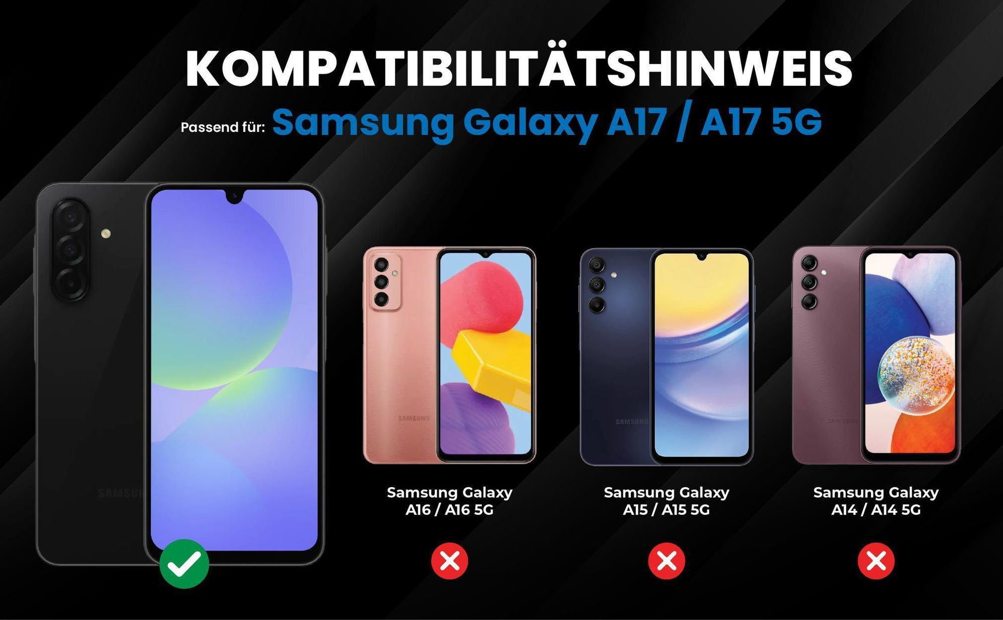 Kompatibilitätshinweise Hülle für Samsung Galaxy A17