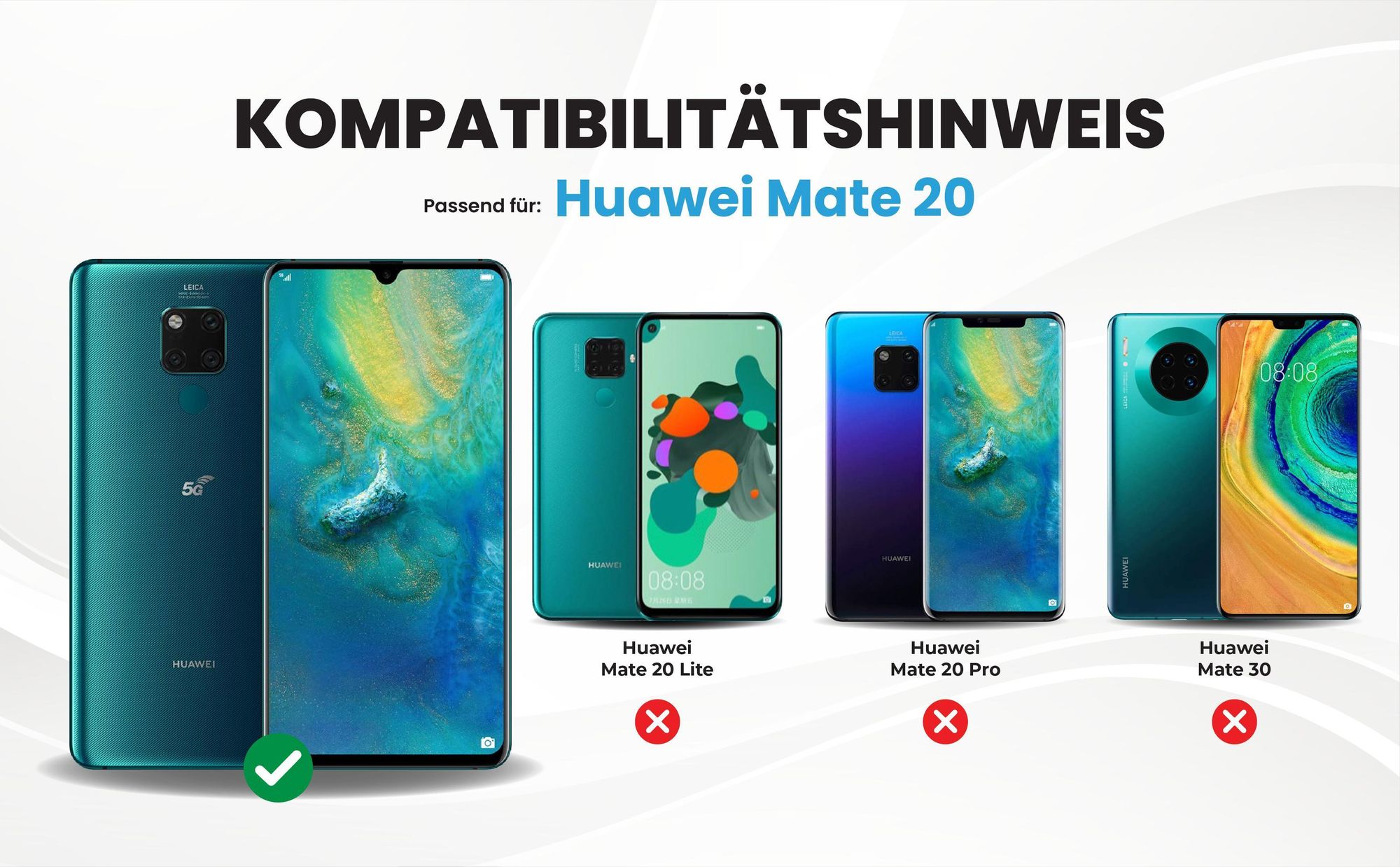 Kompatibilitätshinweise Hülle für Huawei Mate 20
