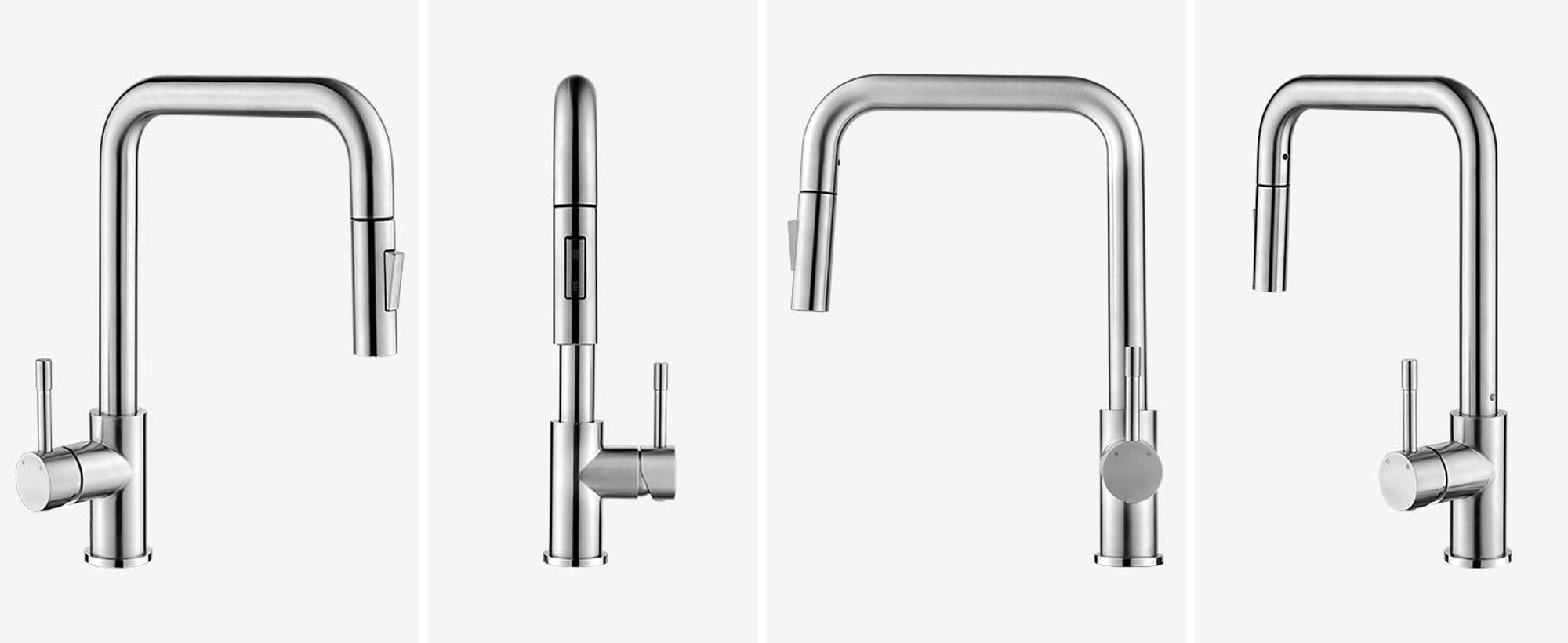 Wasserhahn Küche Ausziehbar 304 Edelstahl Brausekopf, 2 Strahlarten Spültischarmatur Gebürstet, 360° Drehbar Einhandmischer Küchenarmatur Cecipa