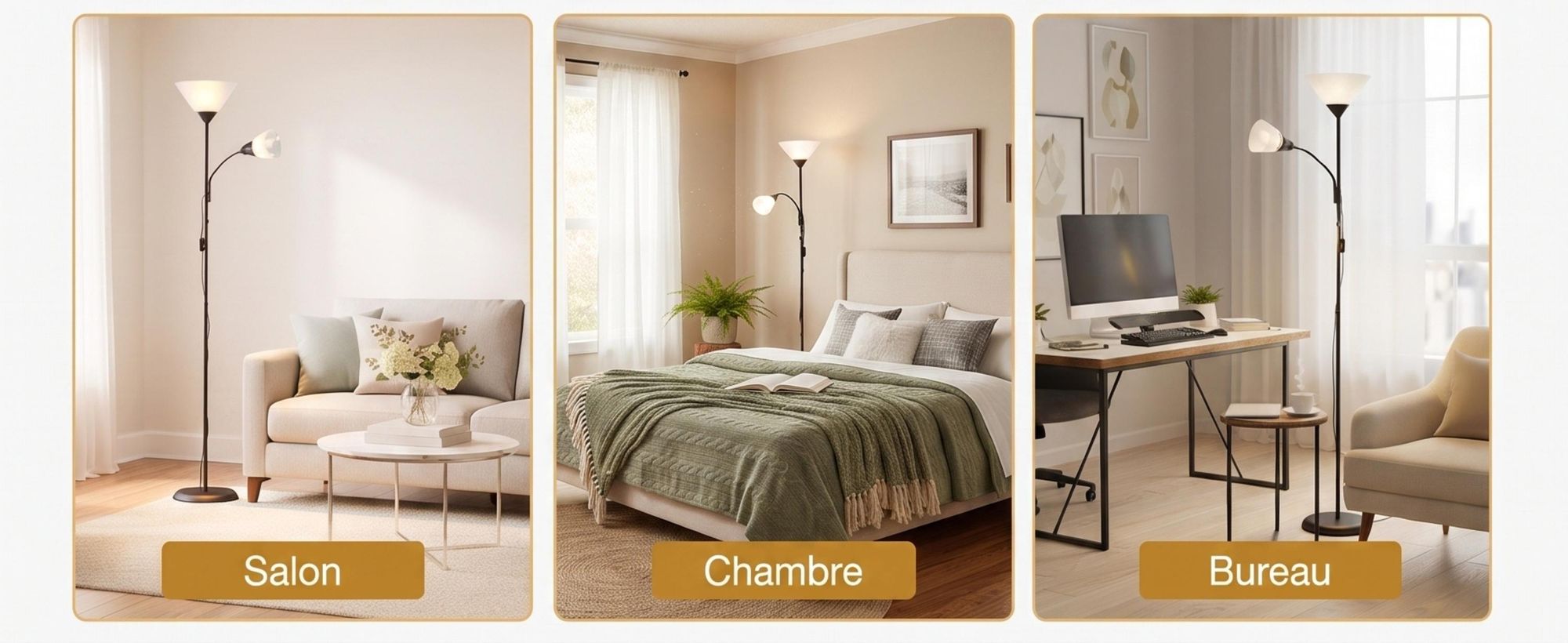MONZANA® Lampadaire avec liseuse Noir 175 cm Réglable E27 Lampe orientable sur pied Projecteur de plafond Lampe de lecture