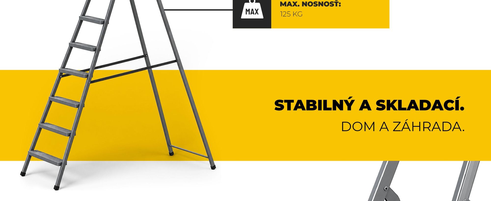 DRABEST | oceľový rebrík, rebrík pre domácnosť, rebrík 8 stupňov, skladací rebrík, oceľový, univerzálny, do 125 kg