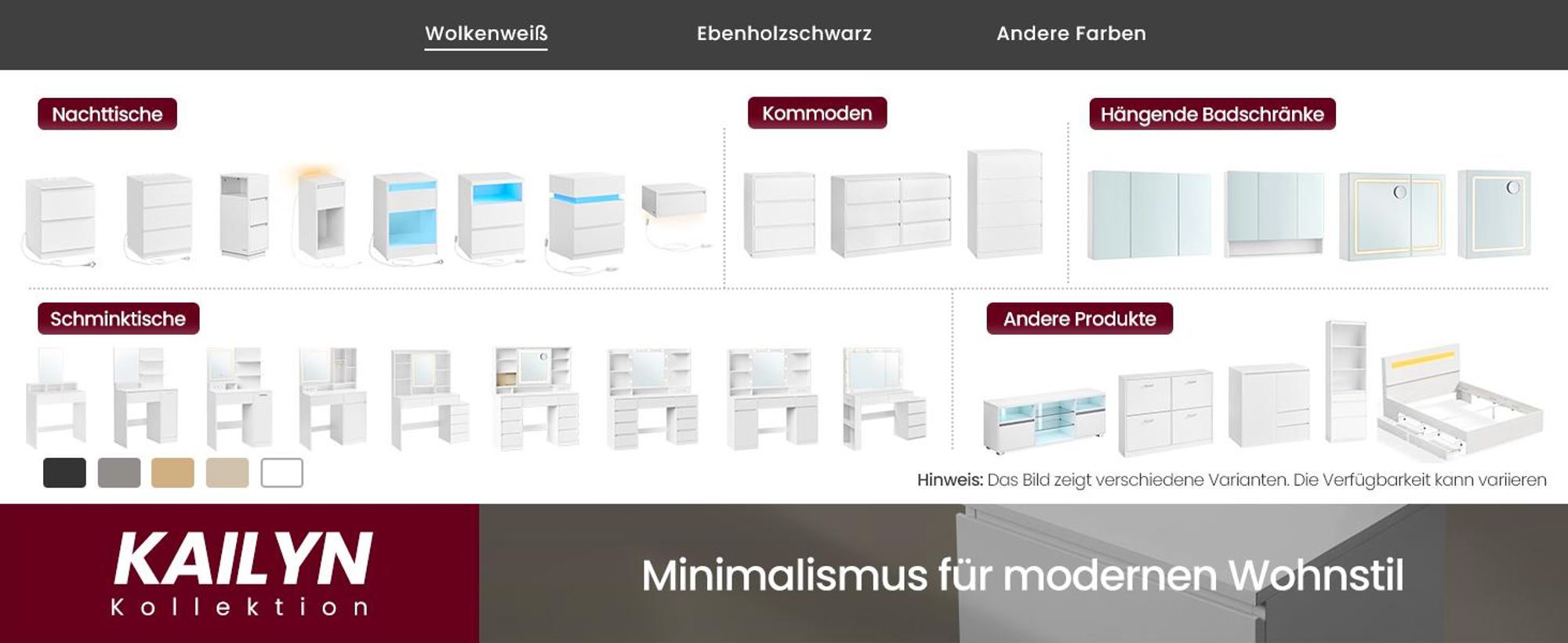 VASAGLE Kommode, Aufbewahrungsschrank, mit 8 Schubladen, für Schlafzimmer, 40 x 119,4 x 97.5 cm, modern, schwarz