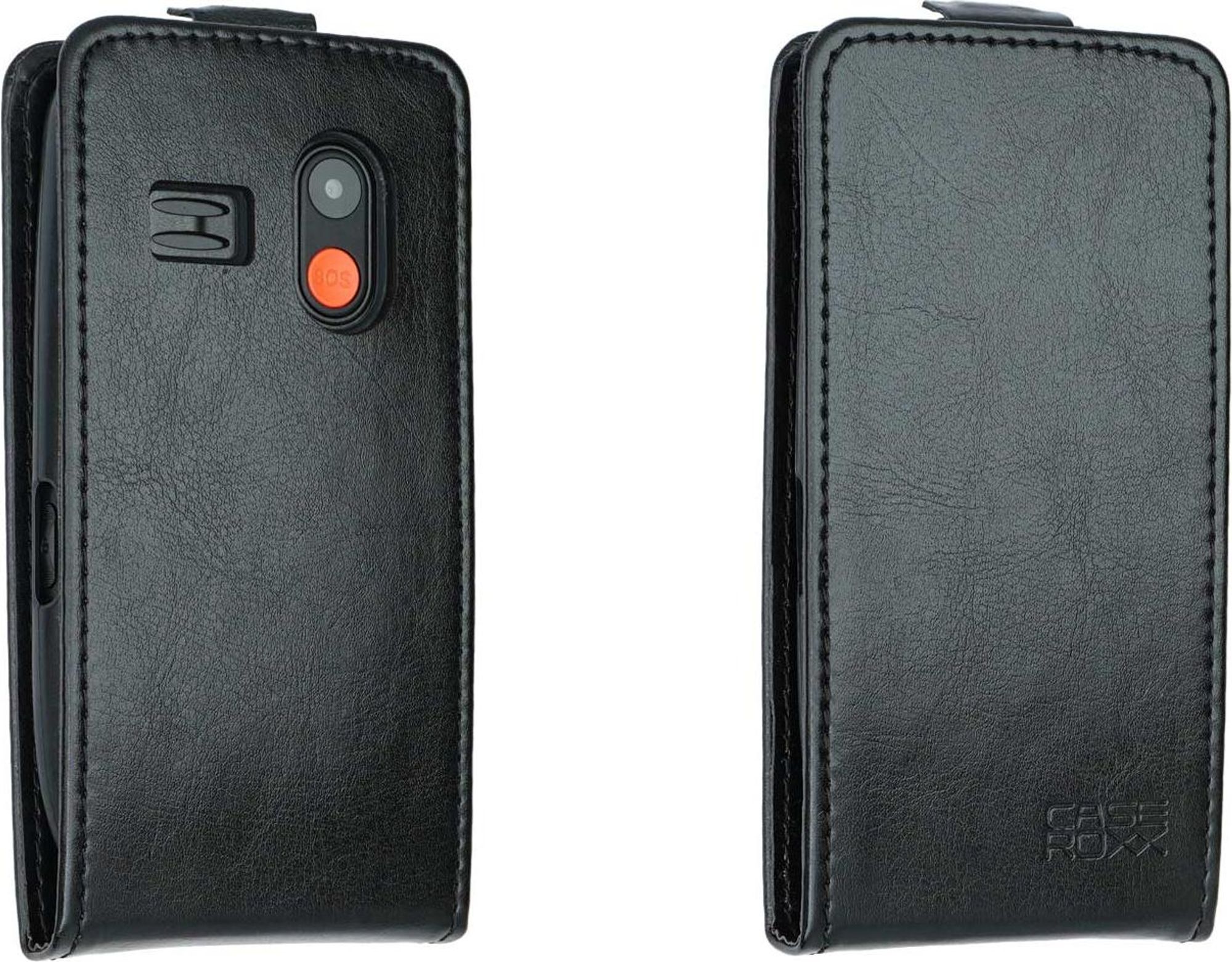 caseroxx Schutz Tasche Hülle Flip Cover kompatibel mit Gigaset GL395, Smartphone Tasche Flip Cover in schwarz Bild 4