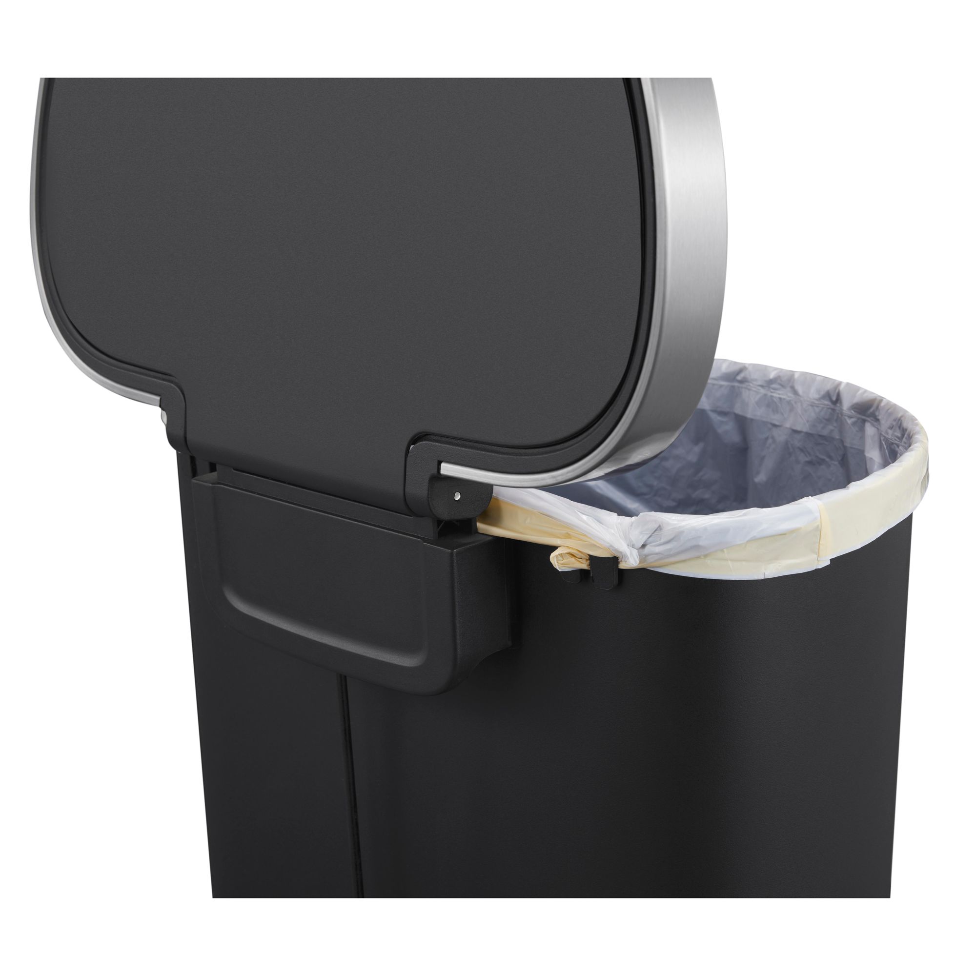 EKO - Hana půlkruhový pedálový koš 55 litrů - plast - černý