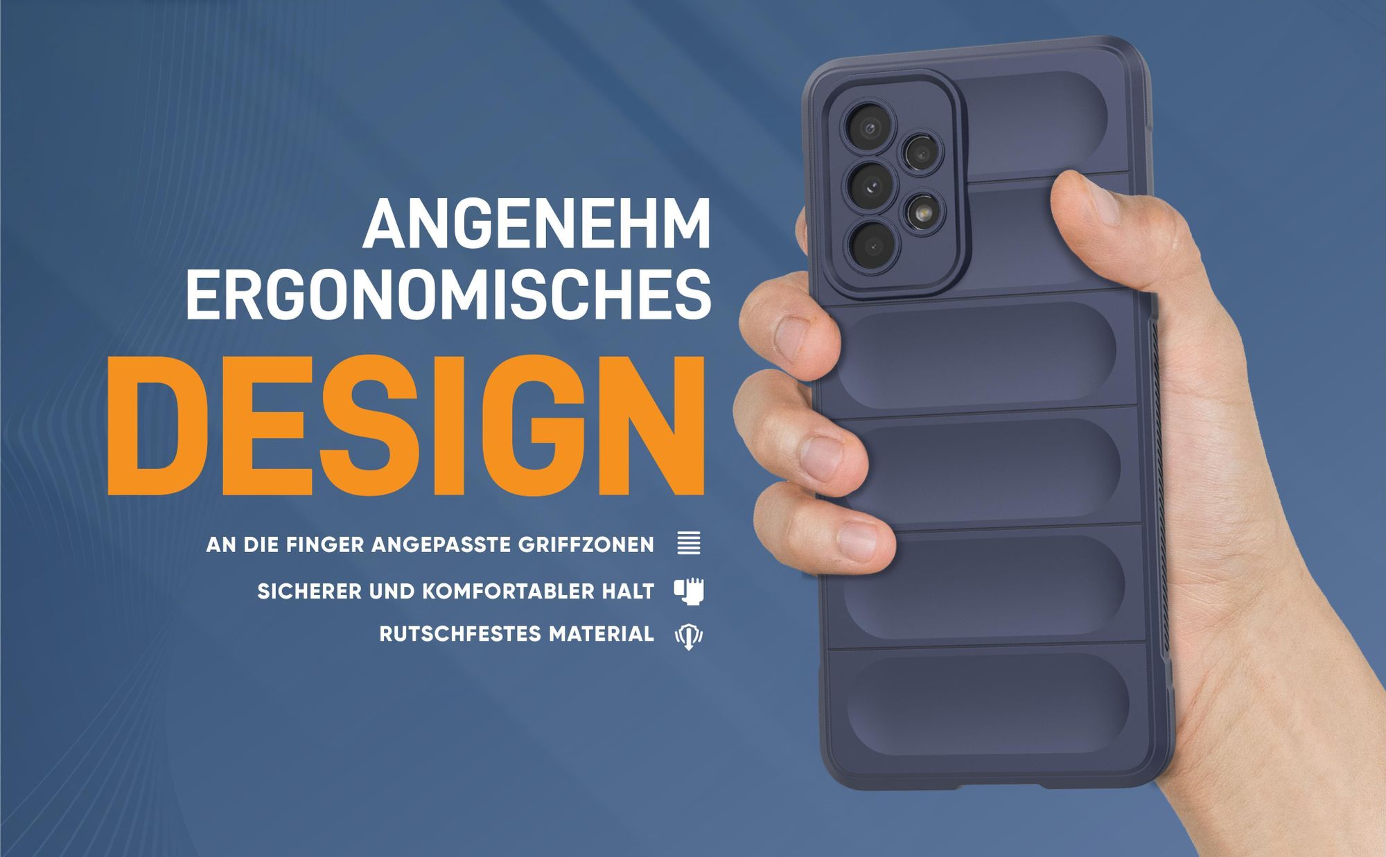 Blaue rutschfeste Hülle für Samsung Galaxy A53 5G mit weichem Mikrofaser Inlay