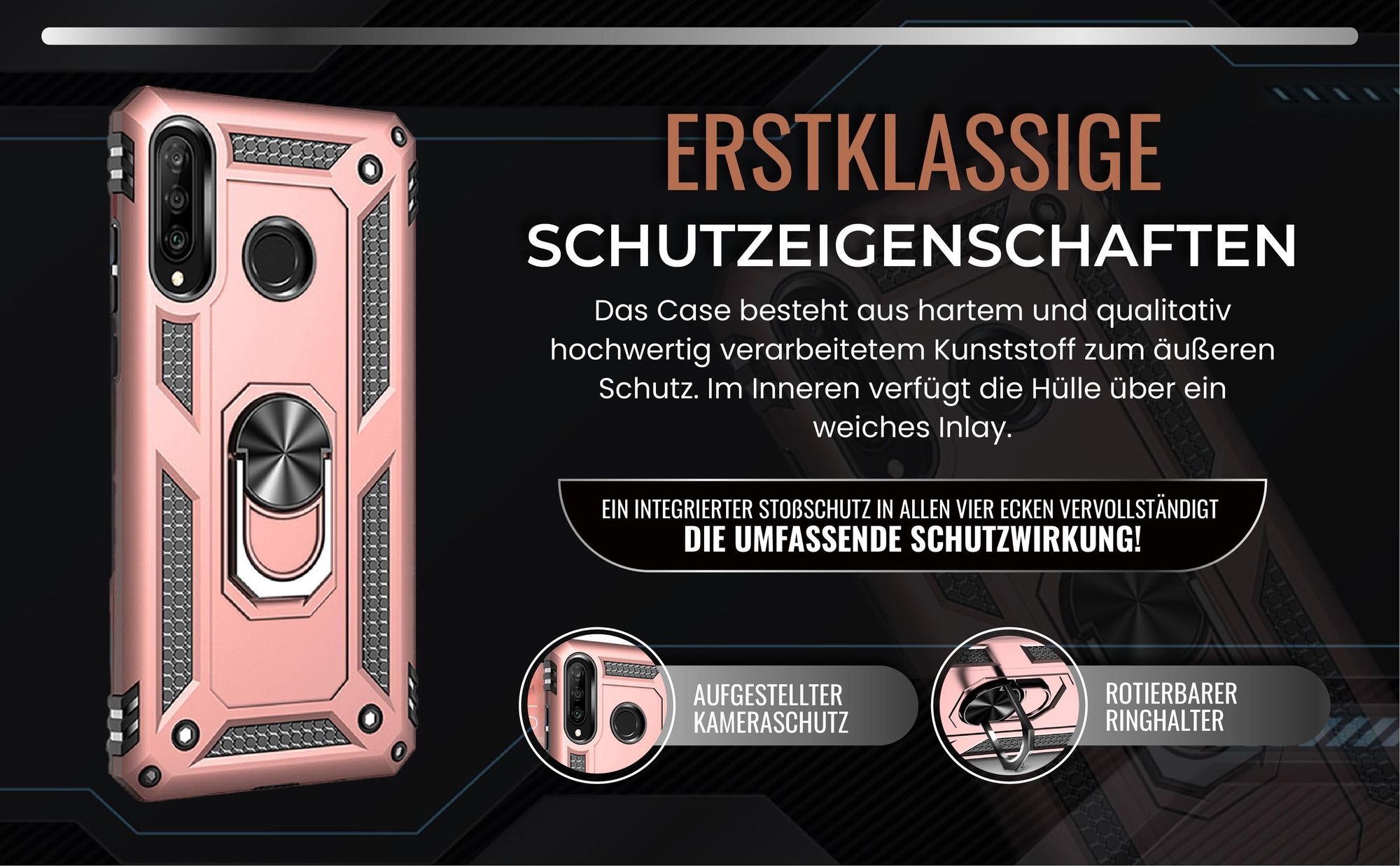 Handycase in Rosegold für Huawei P30 Lite mit Kameraschutz