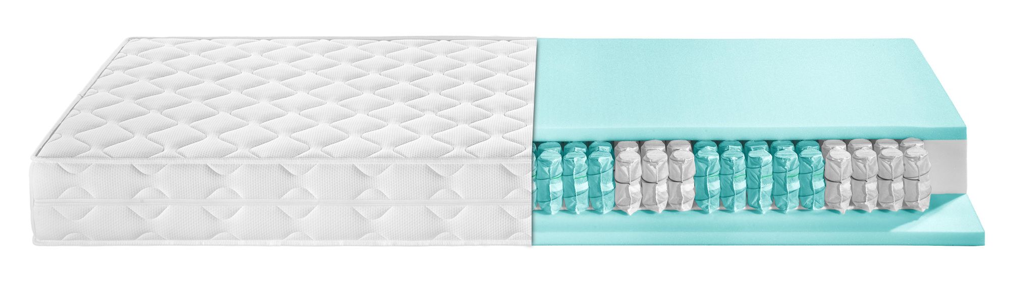 Matelas ergonomique XXL 7 zones avec ressorts ensachés I 100 x 200 cm I 22 cm I H2 & H3 I Ergo Flex TFK XXL Duo | Matelas réversible