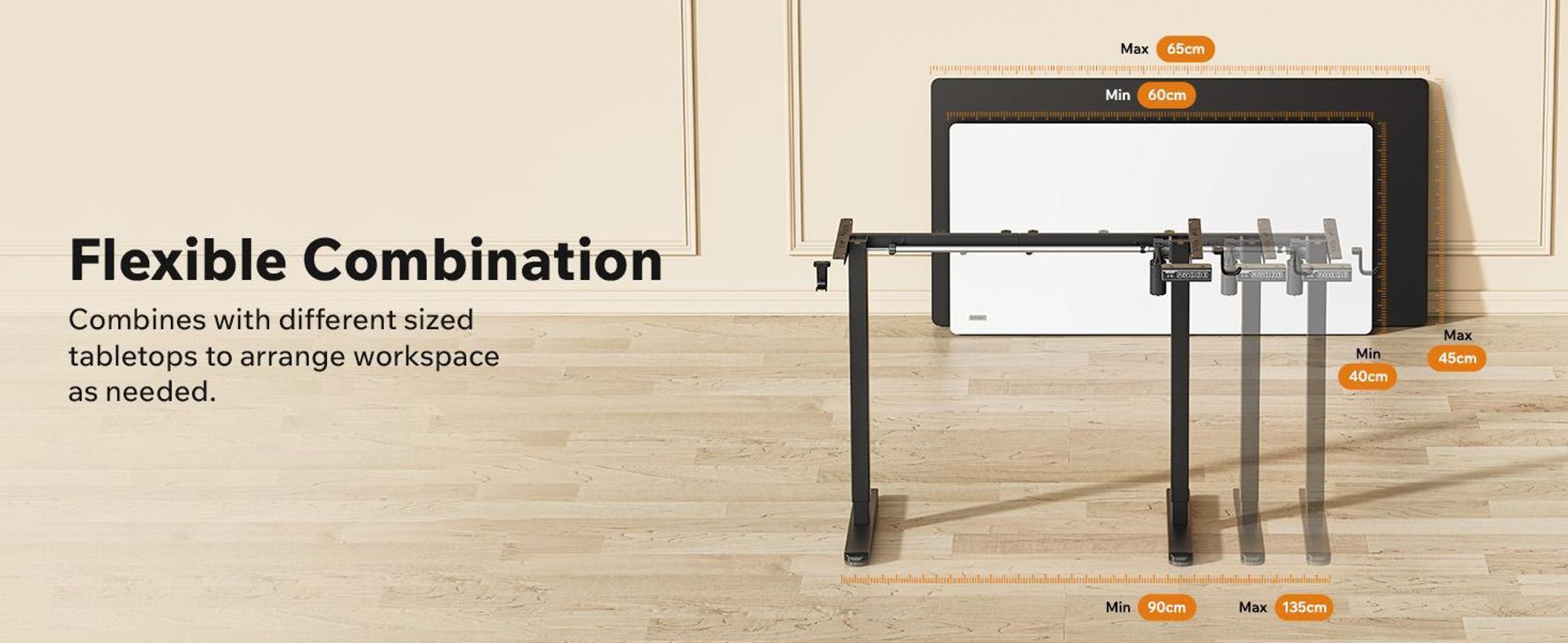 SENSE7 NOJO Light – elektricky výškově nastavitelný podstavec k psacímu stolu | 72–118 cm, paměťová funkce, držák na sluchátka, max. nosnost 70 kg, ocelový podstavec