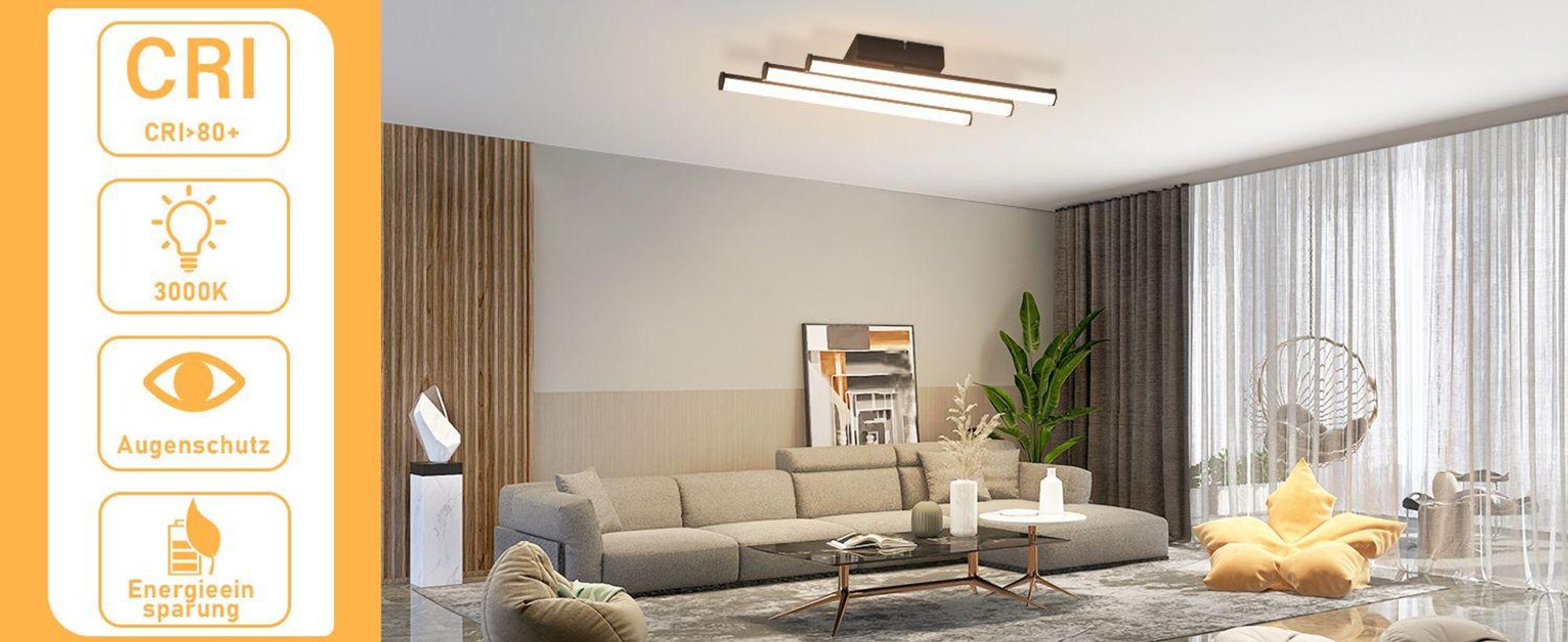 ZMH Plafondlamp Modern, Keukenlamp Zwart, 18W, Slaapkamerlamp, Binnenverlichting, Woonkamerlamp, 3000K Warmwit Licht, LED Plafondverlichting voor Keuken, Hal