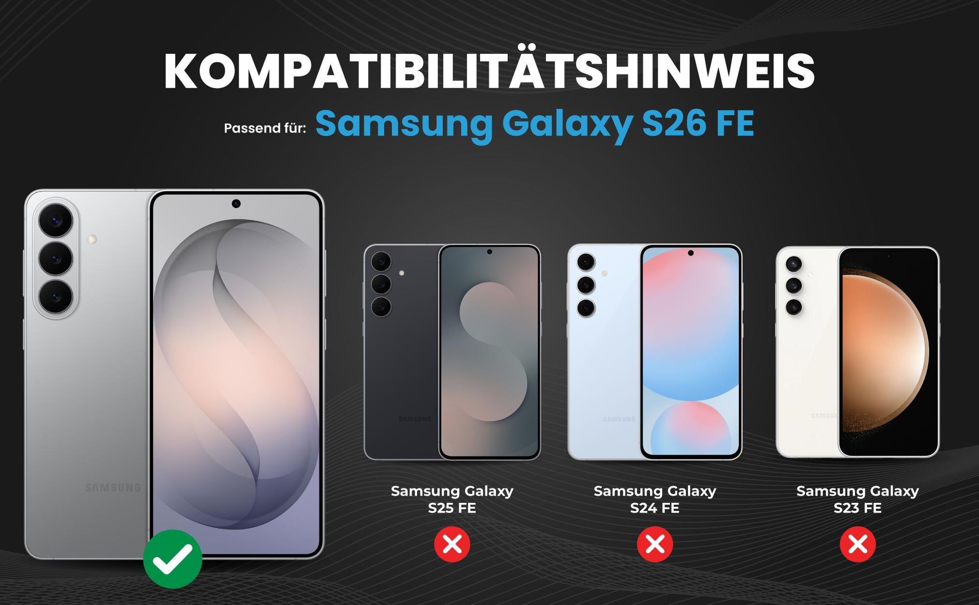 Kompatibilitätshinweise Hülle für Samsung Galaxy S26 FE