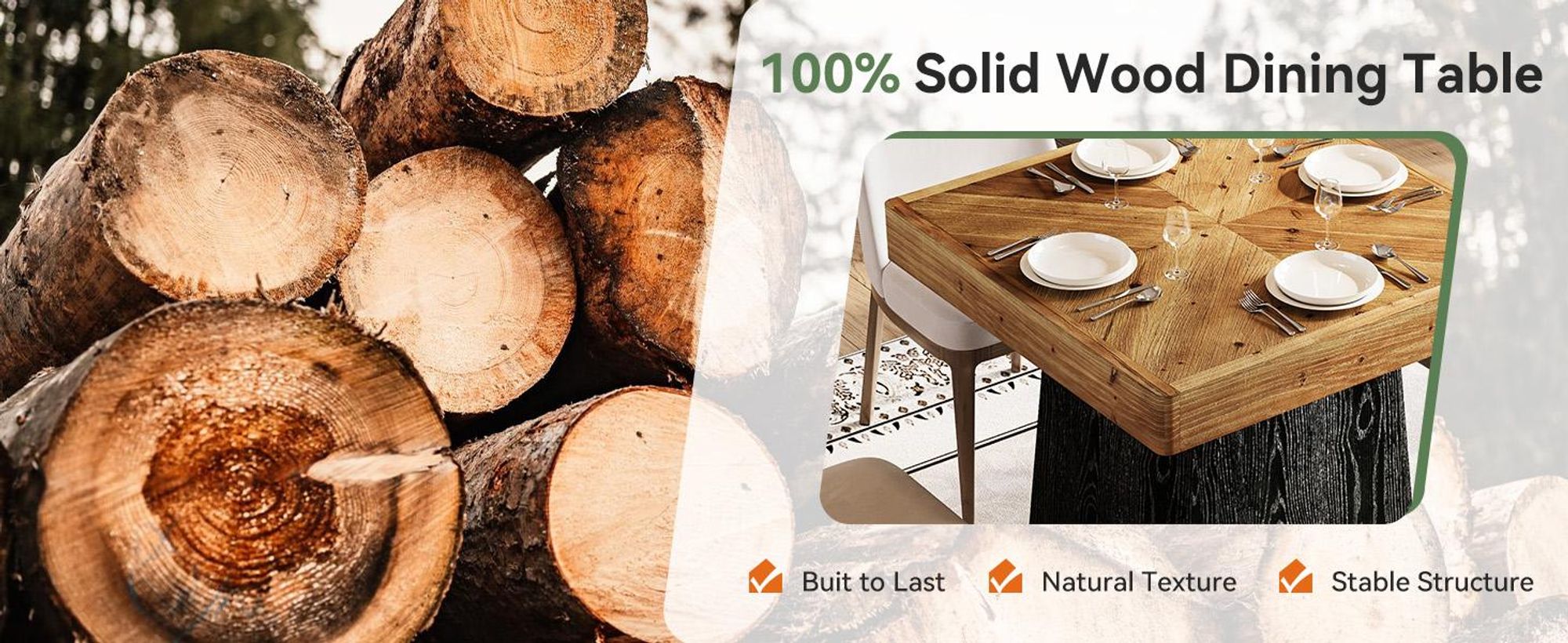 Tribesigns Esstisch Küchentisch Holz für 2–4 Personen, 80 cm Esszimmertisch klein quadratisch Küchentisch für kleine Räume,für Esszimmer, Wohnzimmer