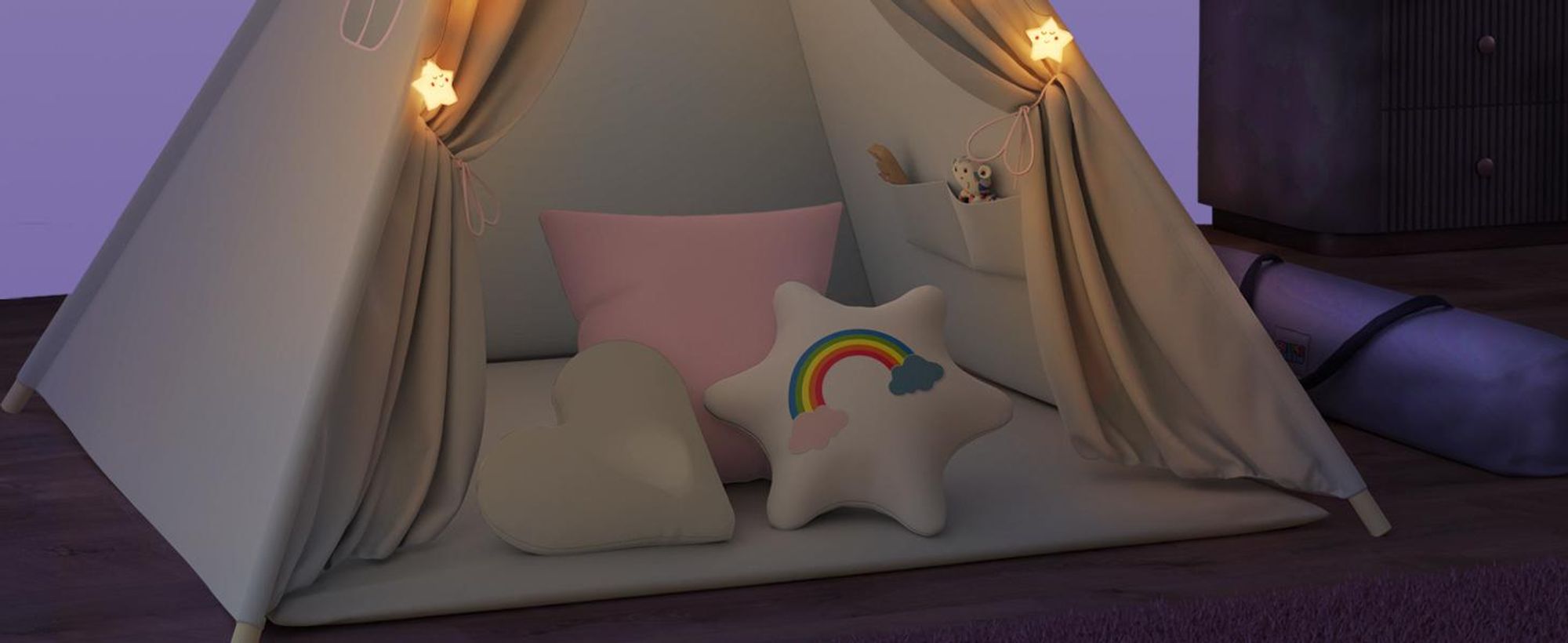 SPIELWERK Tipi Zelt Kinderzelt Rosa