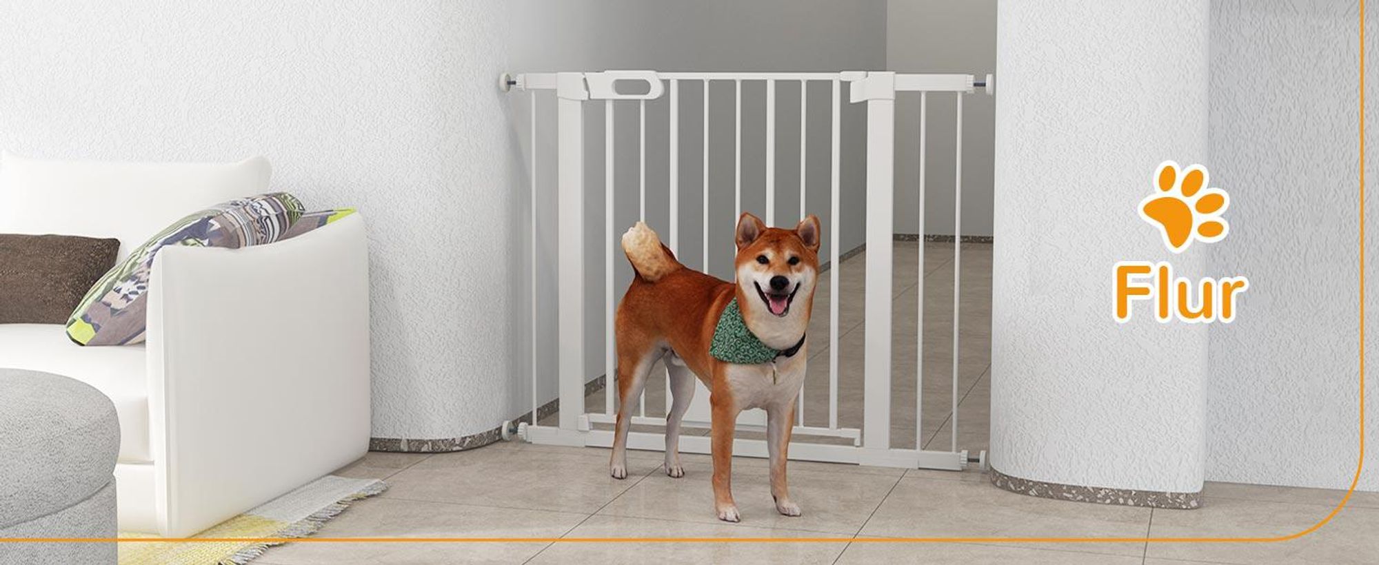 PawHut Hunde Absperrgitter Schutzgitter Türschutzgitter Stahl Weiß