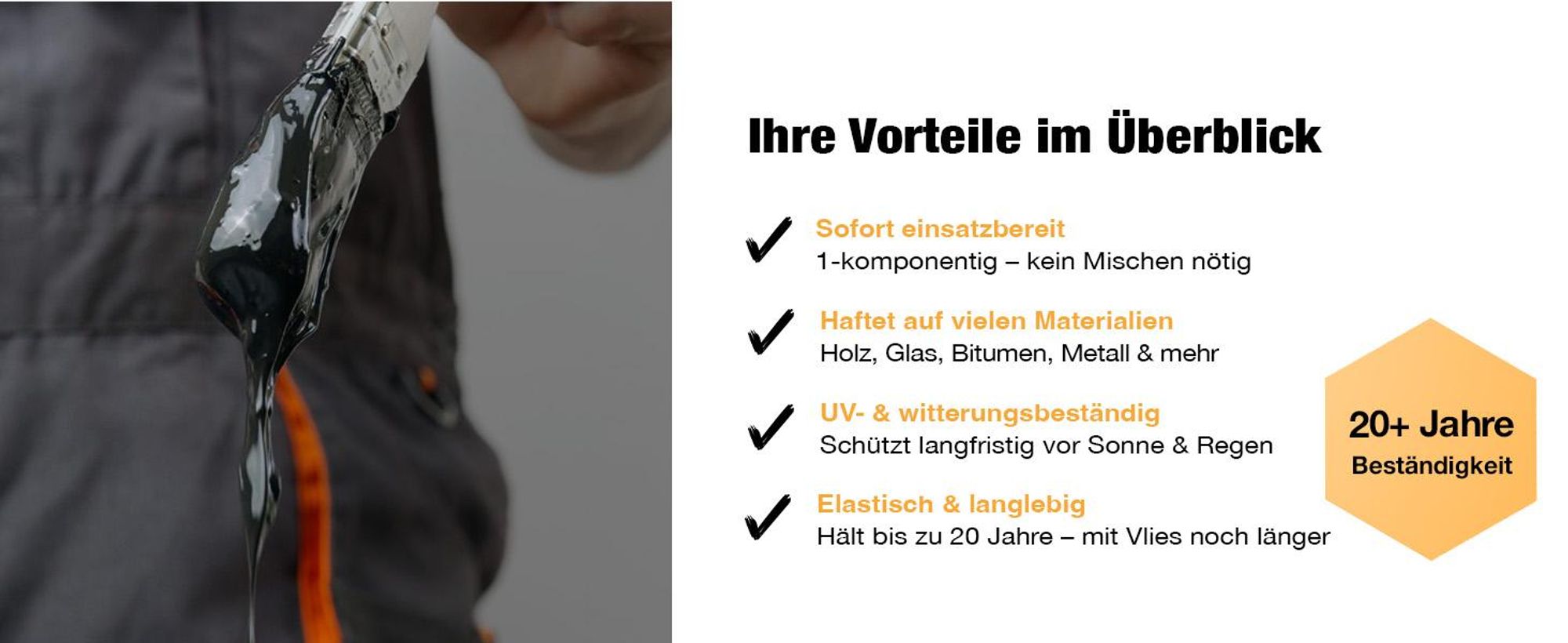 Flüssigfolie Transparent DIY – Flüssigkunststoff Abdichtung unsichtbar für Dach, Balkon & Reparatur, wasserdicht, UV- & wetterbeständig, lösemittelfre