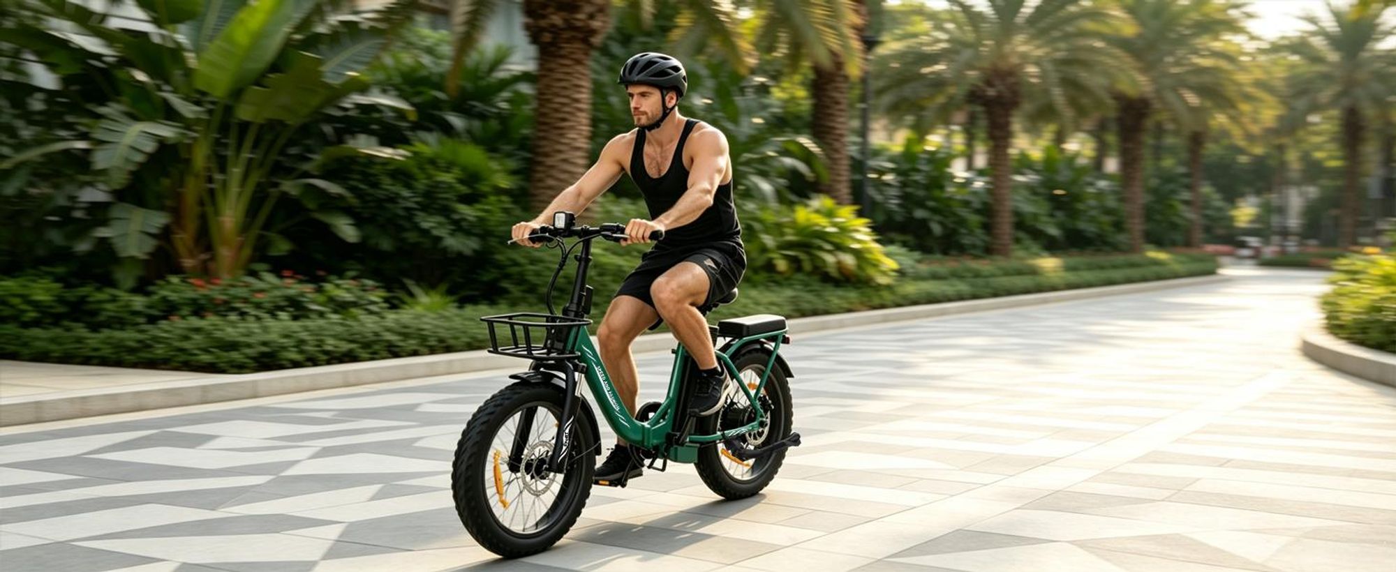 Runetic E-Bike, Foldable E-Bike, 36 V 13 Ah Akku bis zu 100 km, 20 x 3,0 Zoll, SHIMANO 7-Gang, 250 W Motor & 25 km/h - Grün