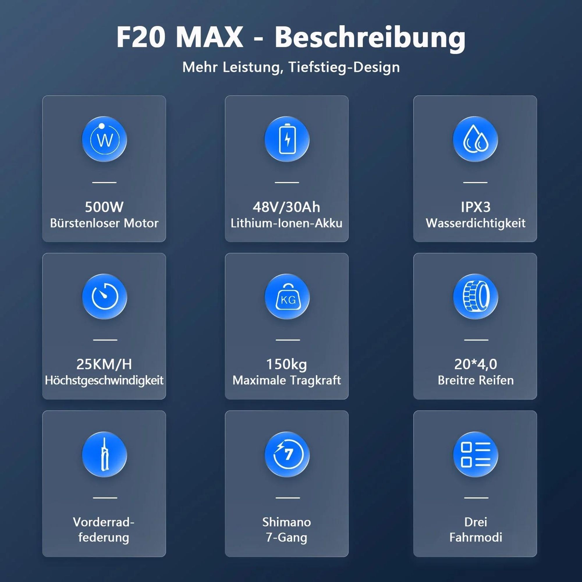 Electric Bike FAFREES F20 Max - Batterie 48V30AH 20" Reifen Mechanische Scheibenbremse - Schwarz