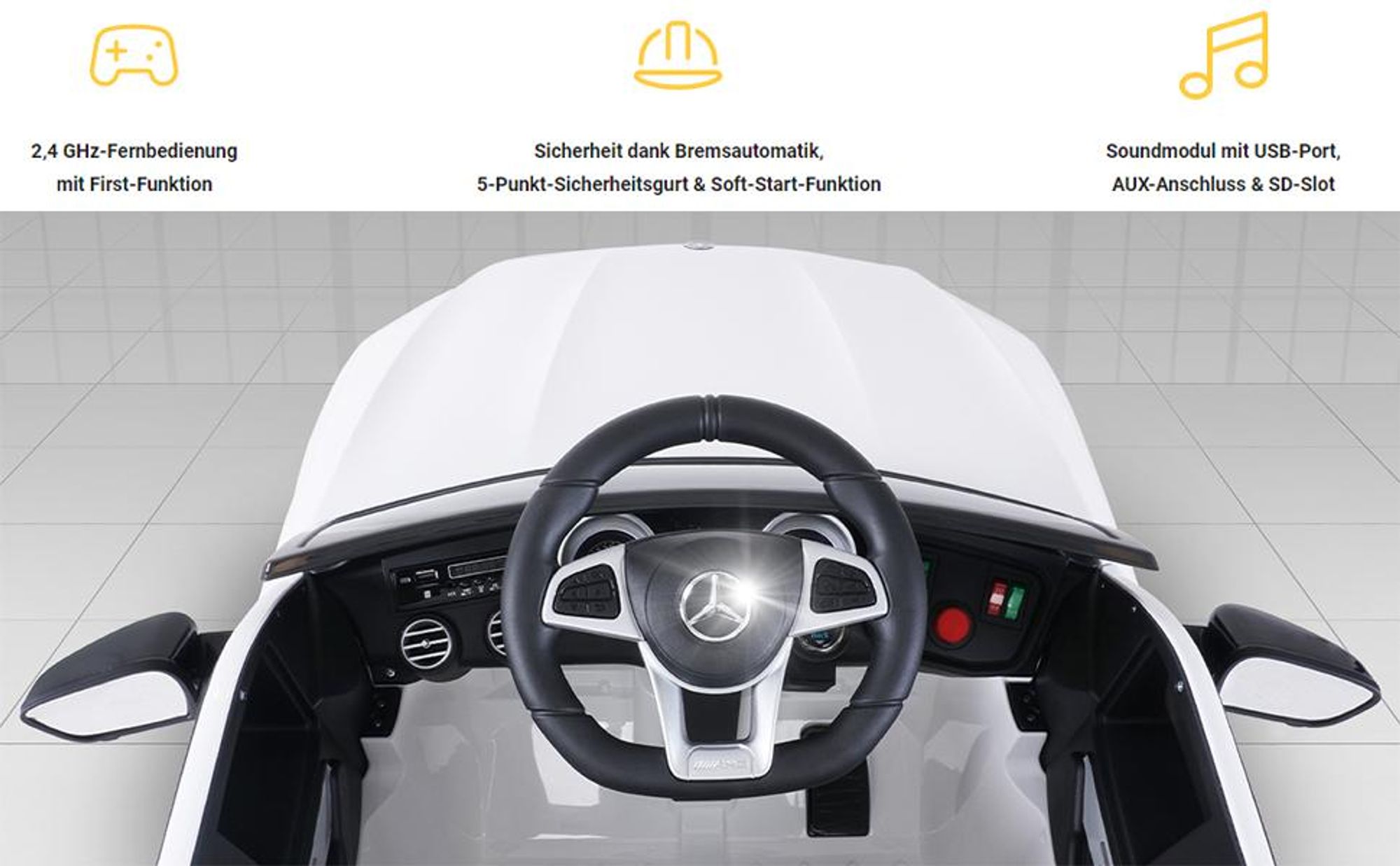 Actionbikes Motors Mercedes Benz AMG GLC 63S | Kinder Elektro Auto - Coupé - Fernbedienung - 4x4 Allrad - Sound - 140 Watt - ab 3 Jahren (Schwarz)