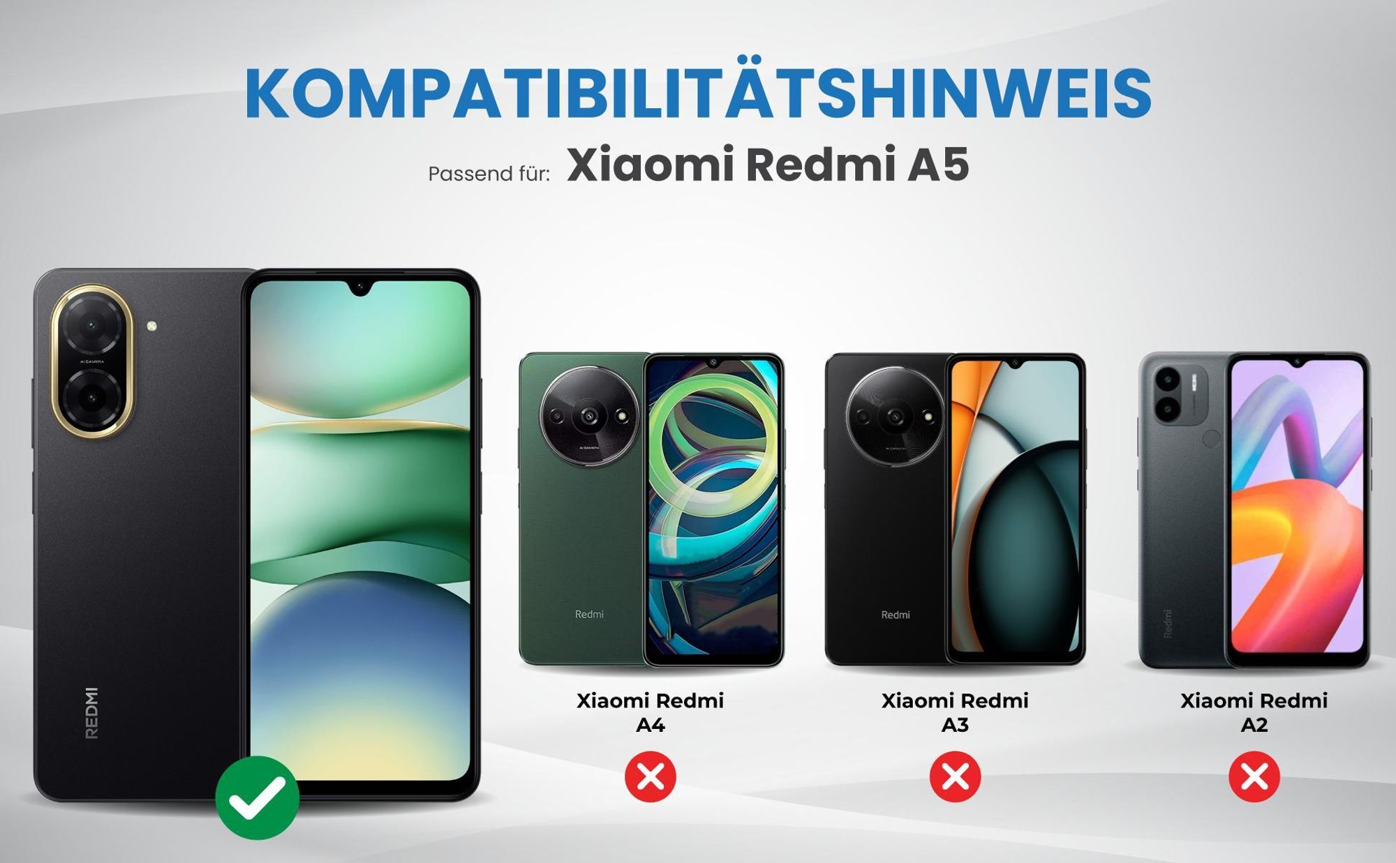 Kompatibilitätshinweise Hülle für Xiaomi Redmi A5