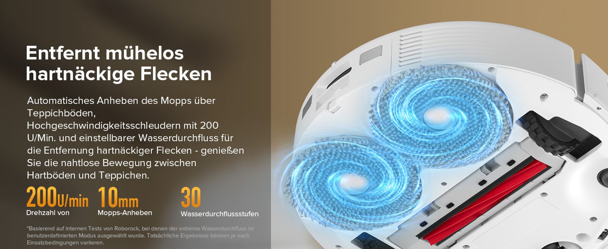 Roborock QV 35S Staubsauger Roboter, 10.000 Pa Saugroboter (Upgrade von Qrevo Plus), Anti-Tangle-Bürsten, Anhebbare Schleudermopps (Weiß)