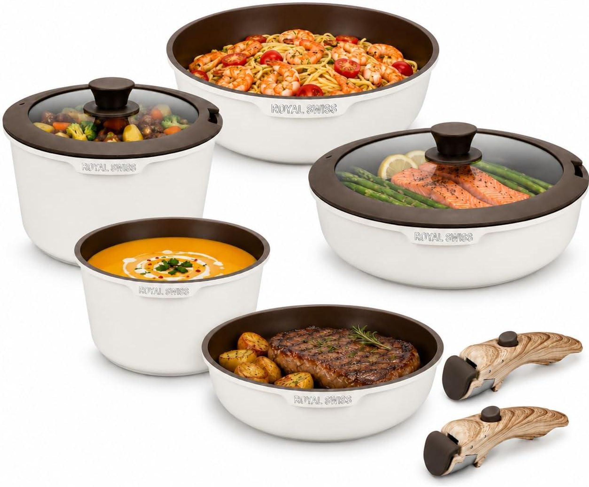 Griff, Kochtopf Set, 9-teilig, stapelbar, platzsparend