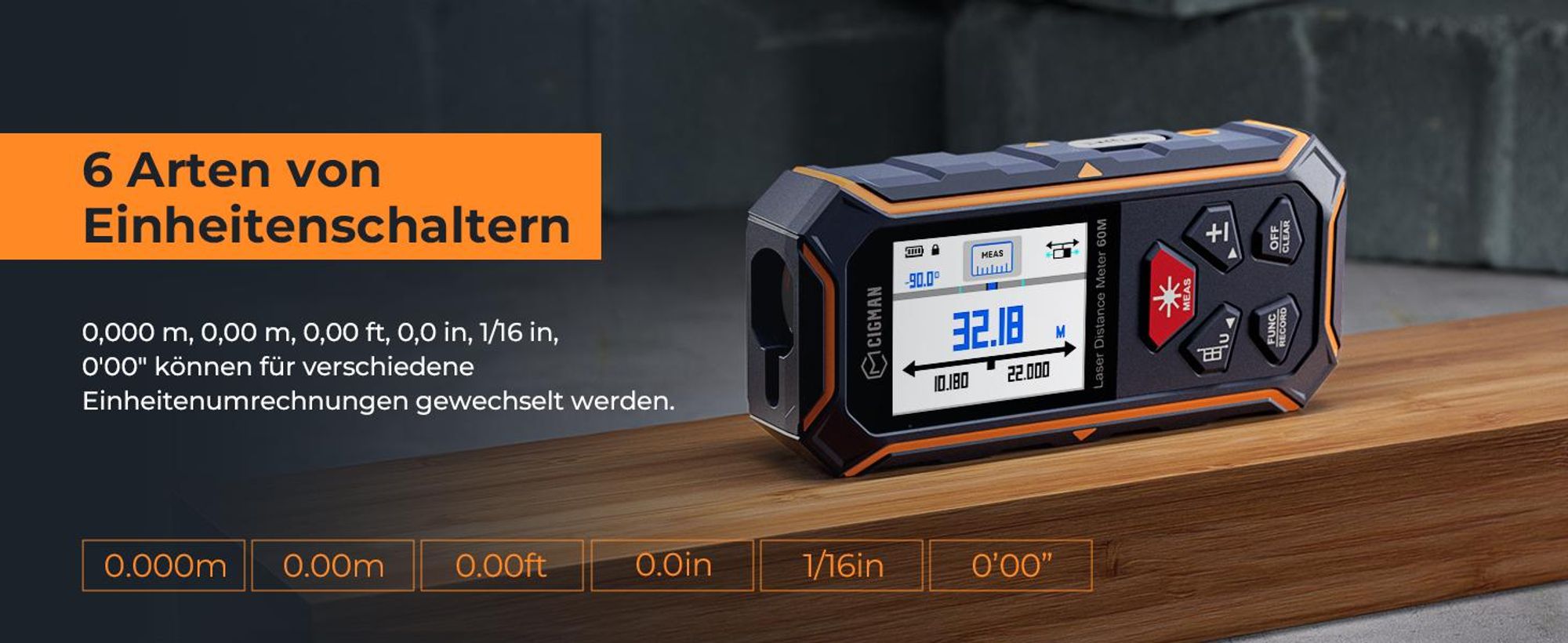 CIGMAN CD-60R – Bilateraler Laser-Entfernungsmesser mit 120m Reichweite