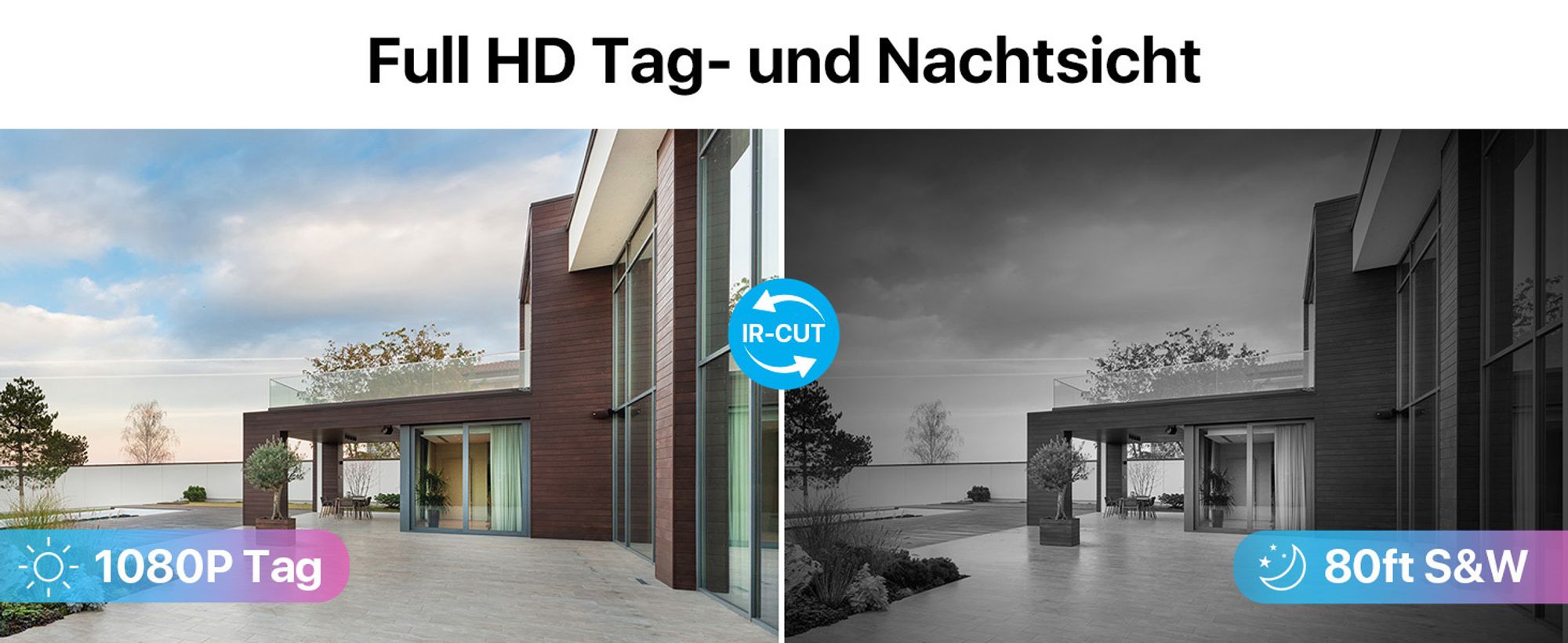 ZOSI 8CH 1080P H.265+ 4in1 DVR mit 1TB Festplatte und 4X 1080P Außen Sicherheitskamera Video Überwachungssystem, 24M IR Nachtsicht